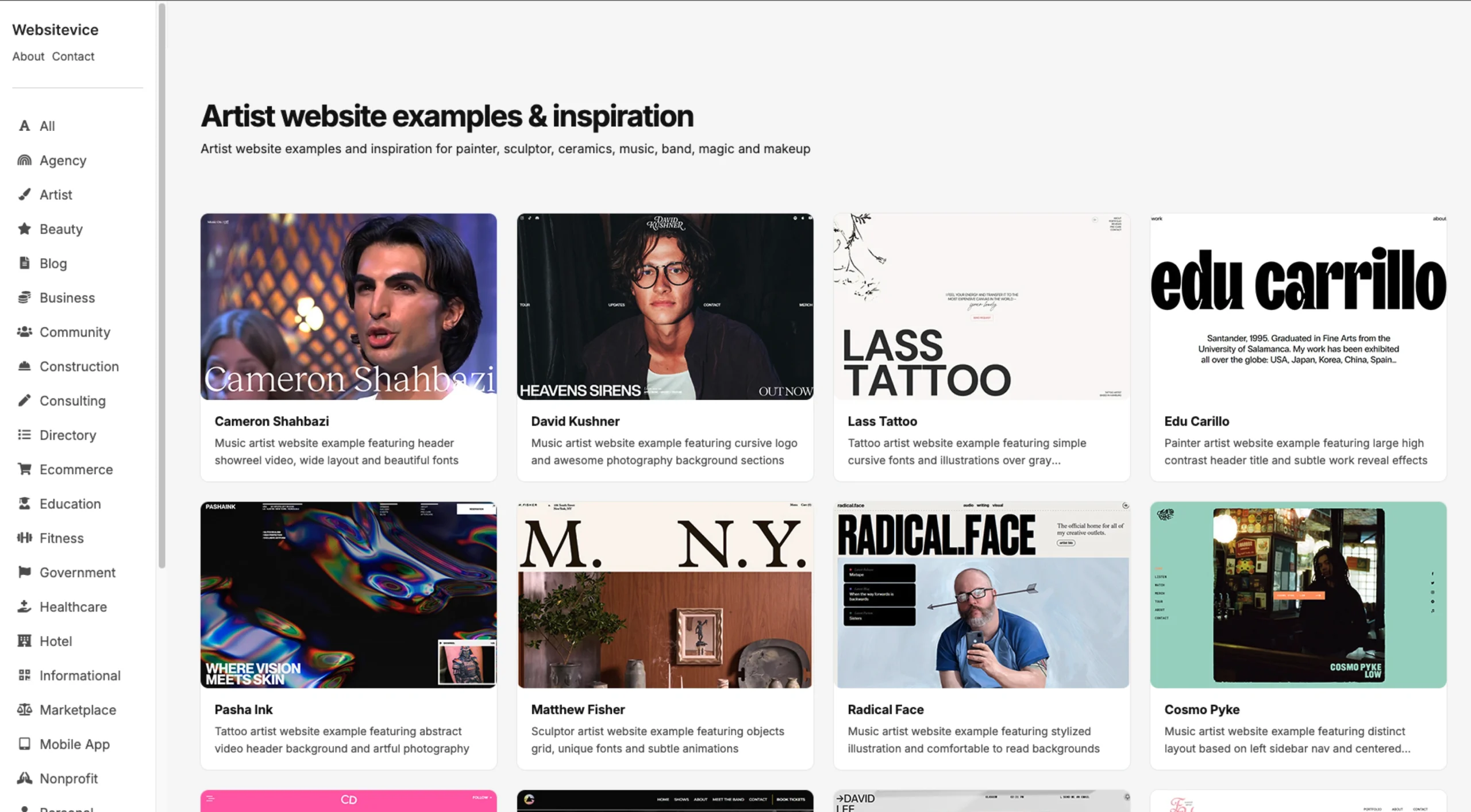 Artist website