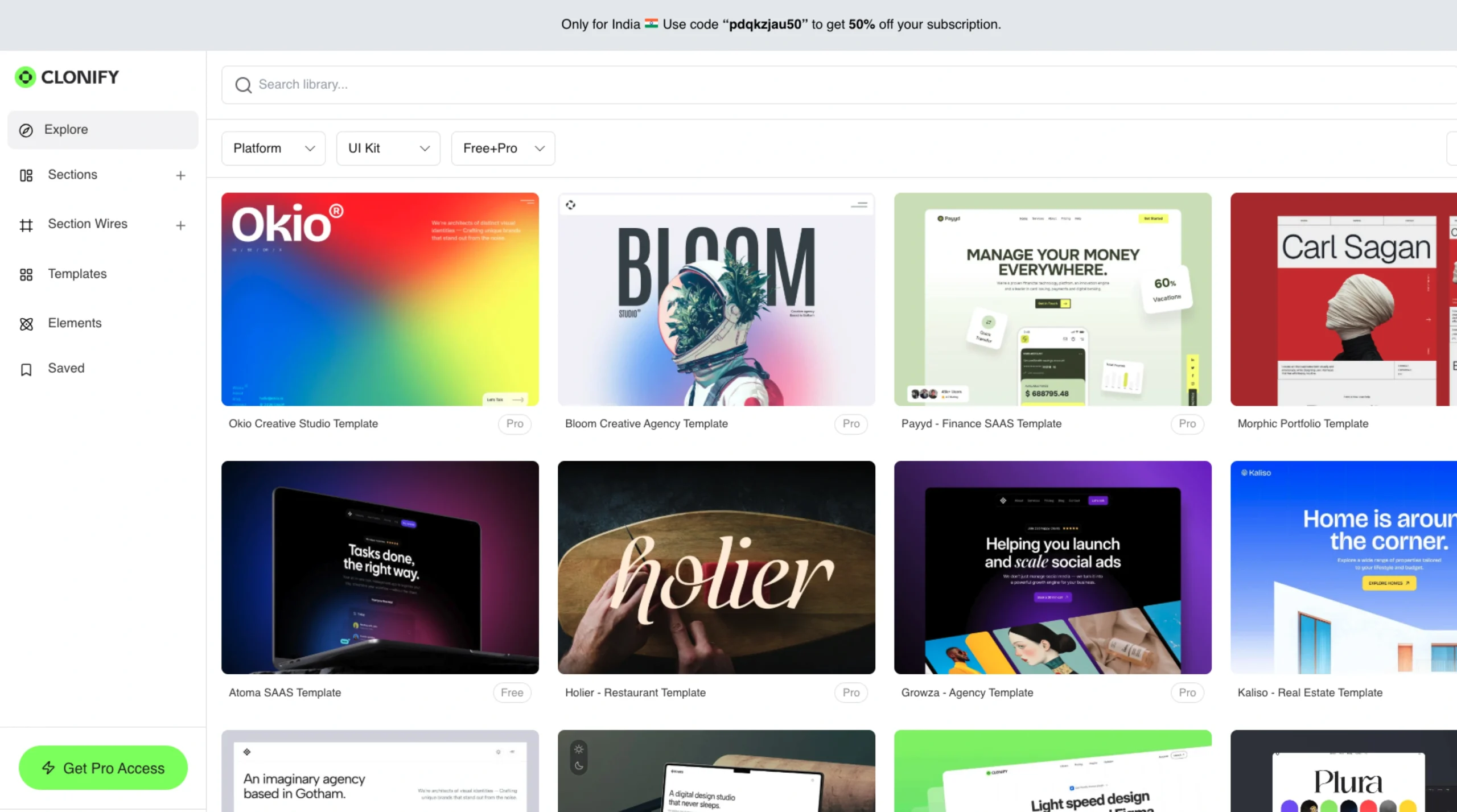 Clonify Library – Framer & Figma Components