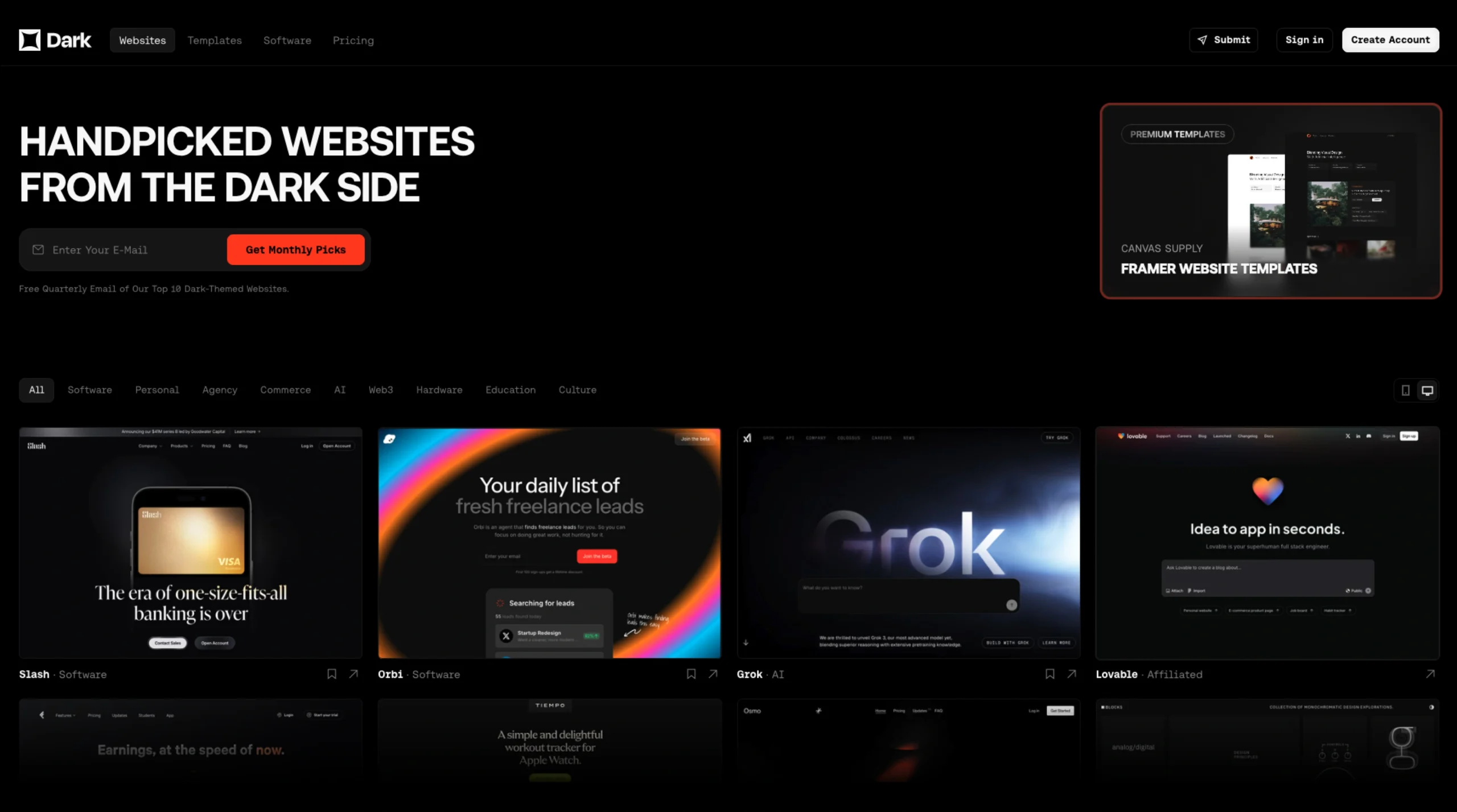 Dark Design – Websites Inspiration