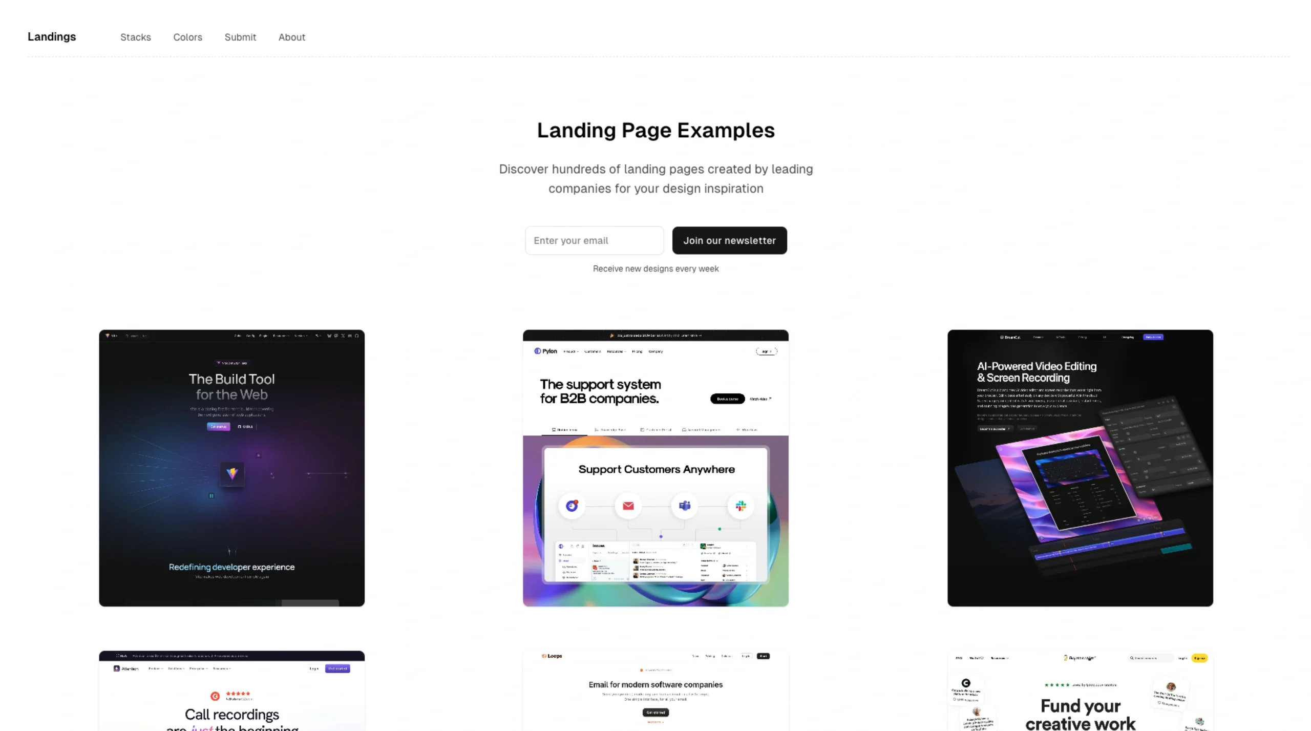 Landings.dev – Discover 100+ of Landing Pages