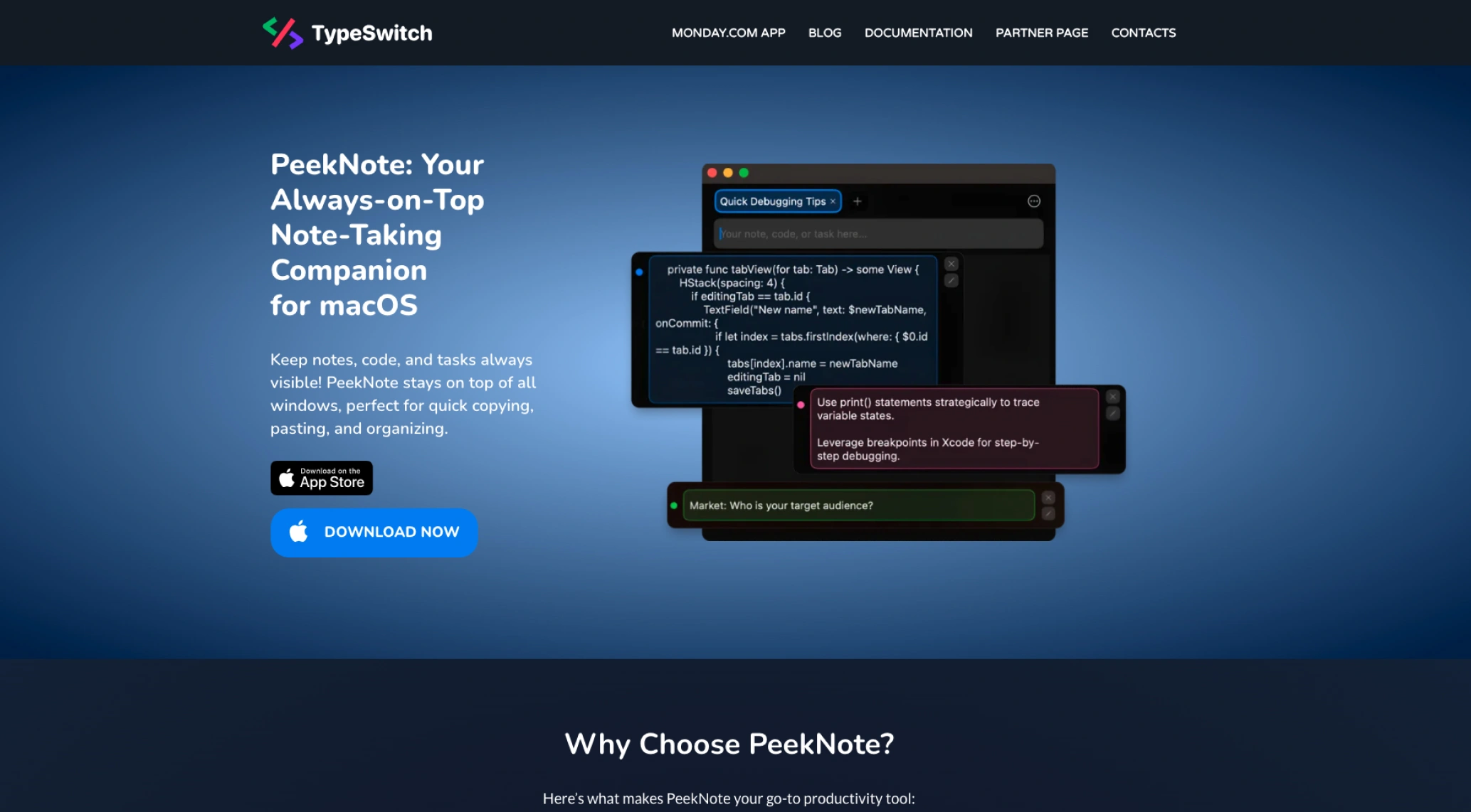 Peeknote –  Note-Taking Companion for macOS