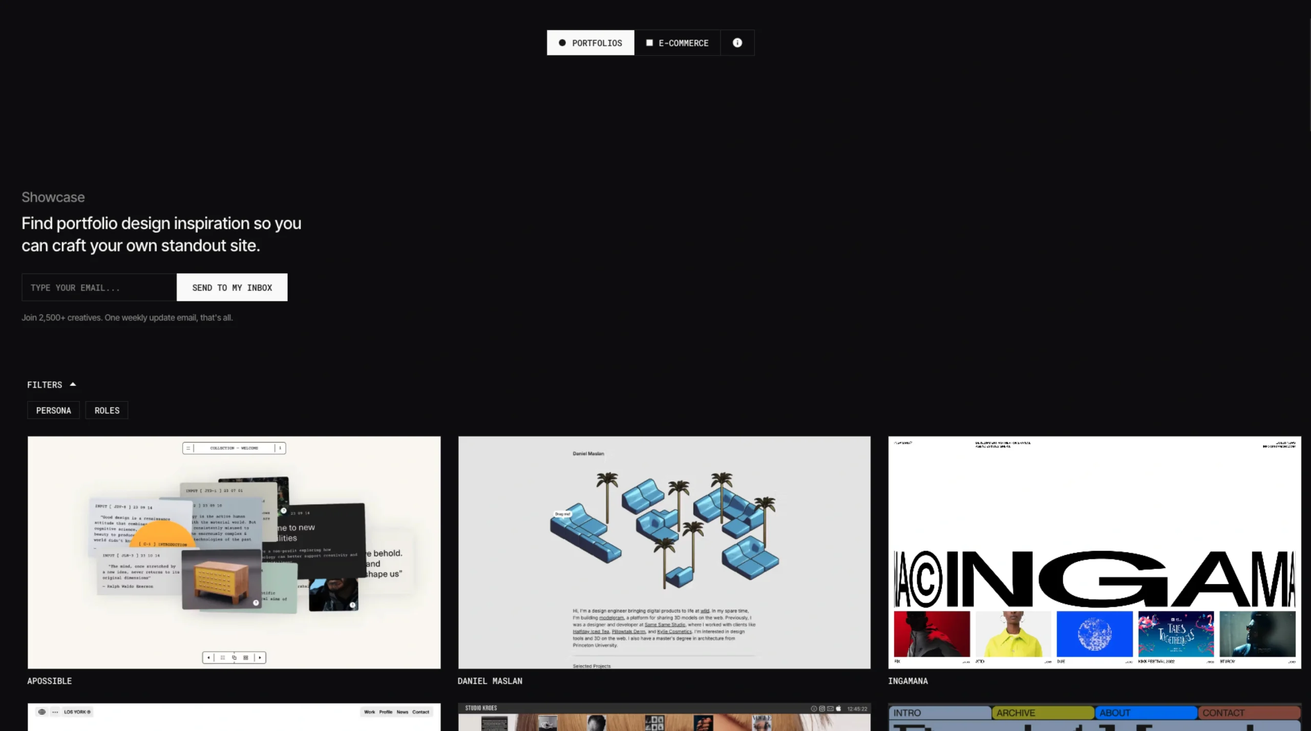Showcase Supply – Portfolio Design Inspiration