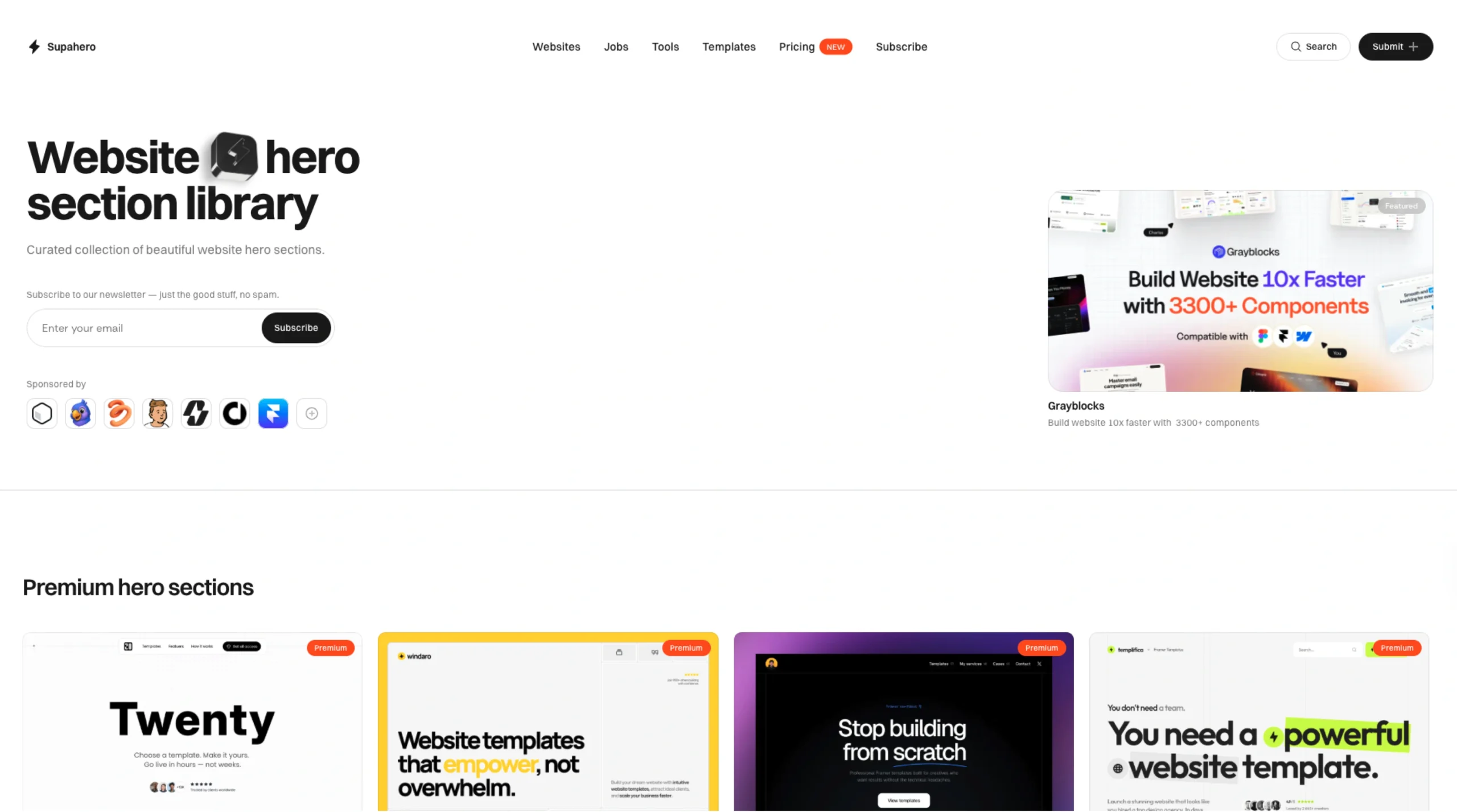 Supahero – Website Hero Section Library
