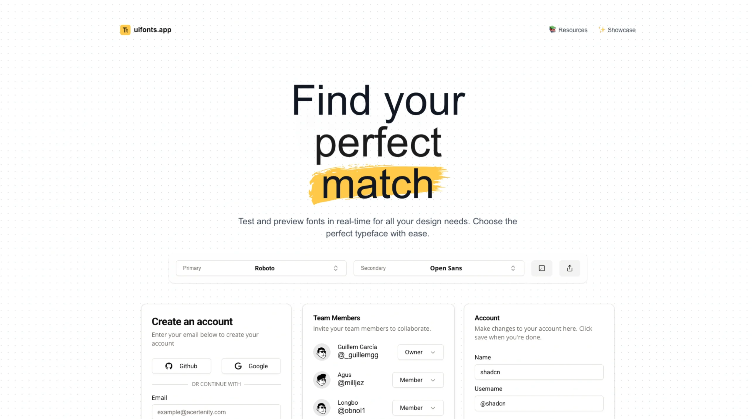 UI Fonts – Test & Preview Fonts In Real-time