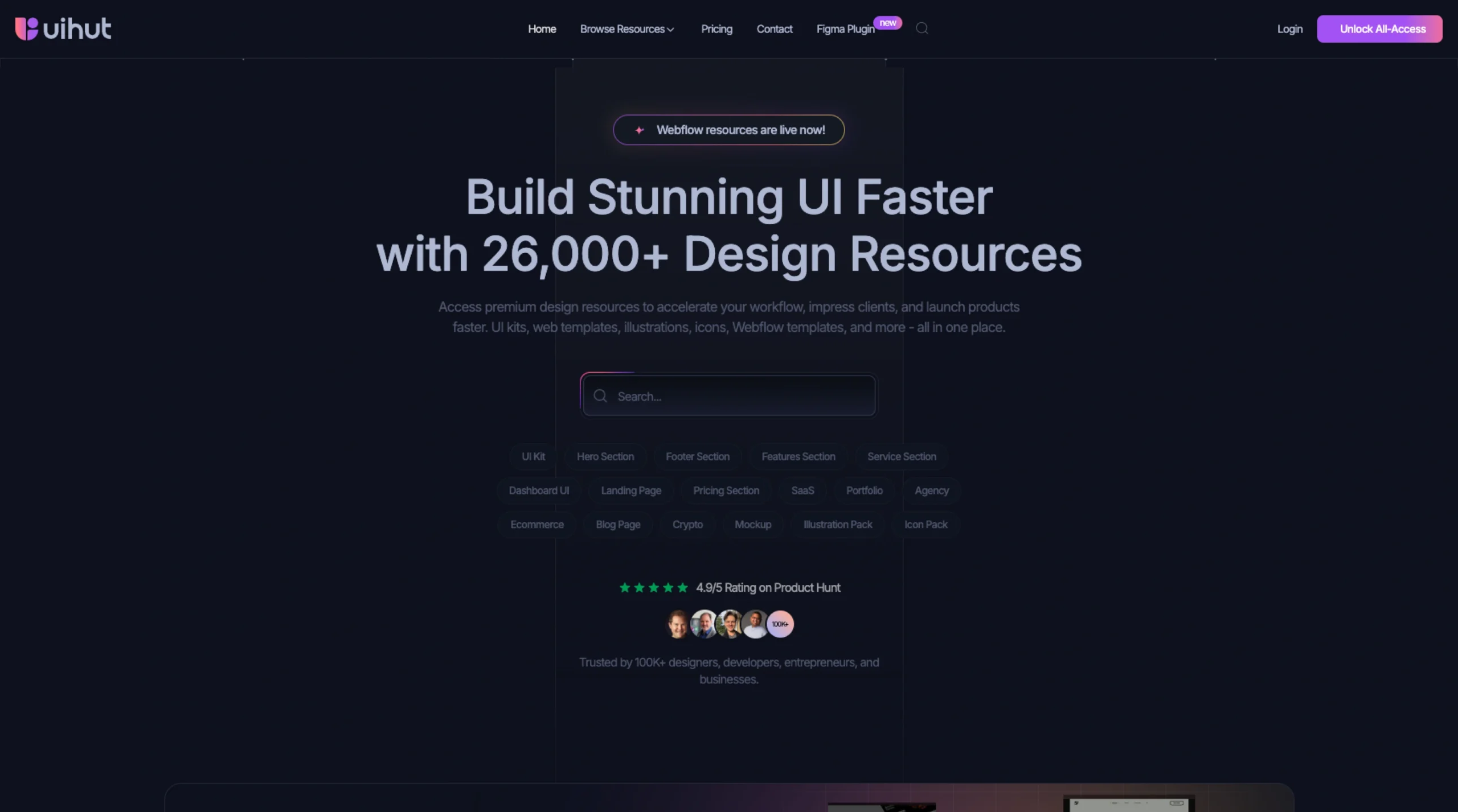 UIHut – Premium UI Kits & Webflow Templates