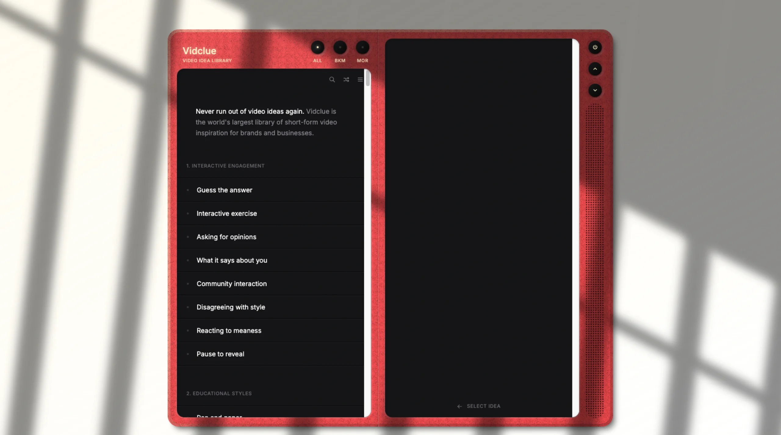 Vidclue – Video Ideas & Examples