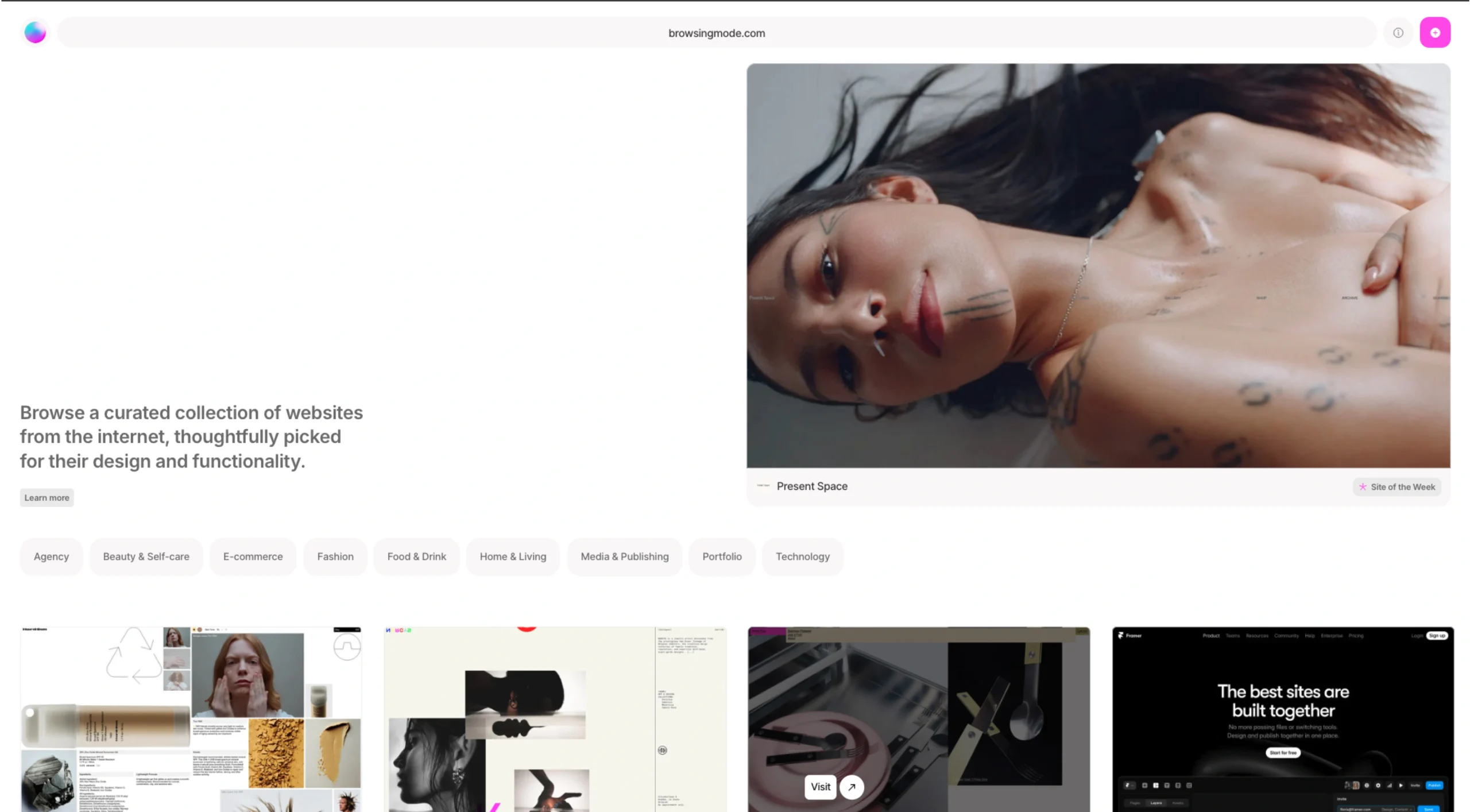 Browsing Mode – Curated Collection of Websites Thoughtfully Picked