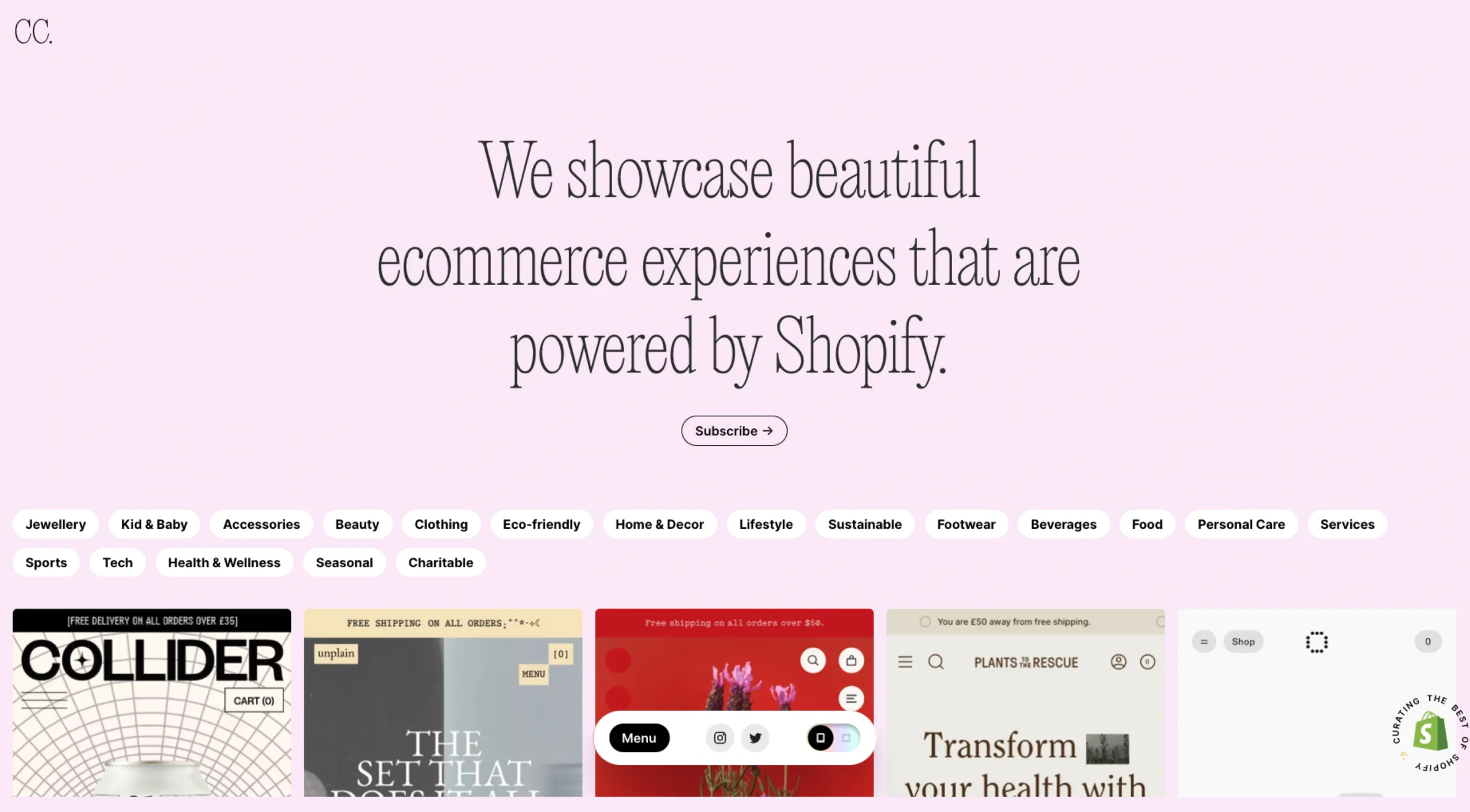 CommerceCream – Shopify eCommerce Websites Gallery