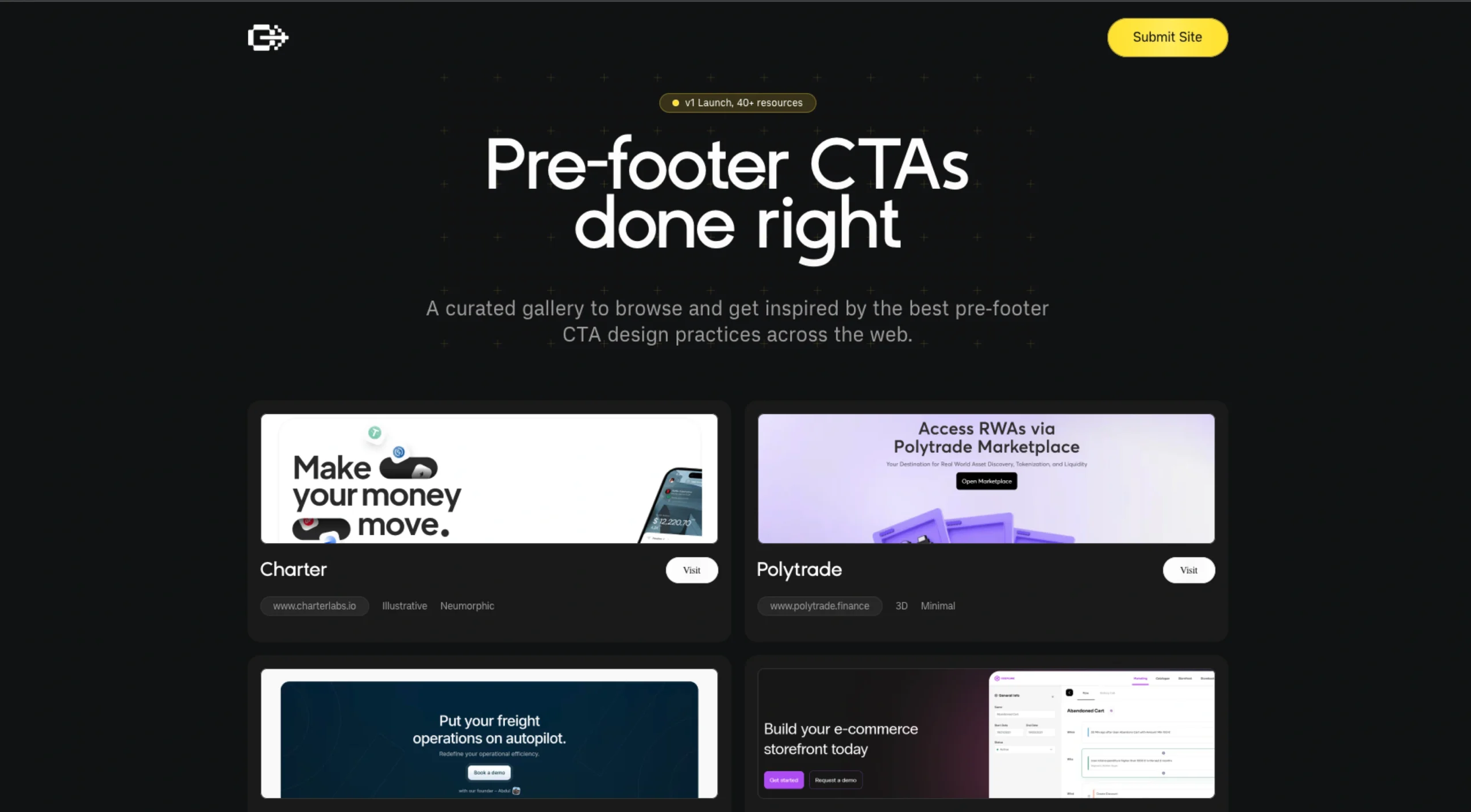 Gridddy – Pre-Footer CTAs Gallery