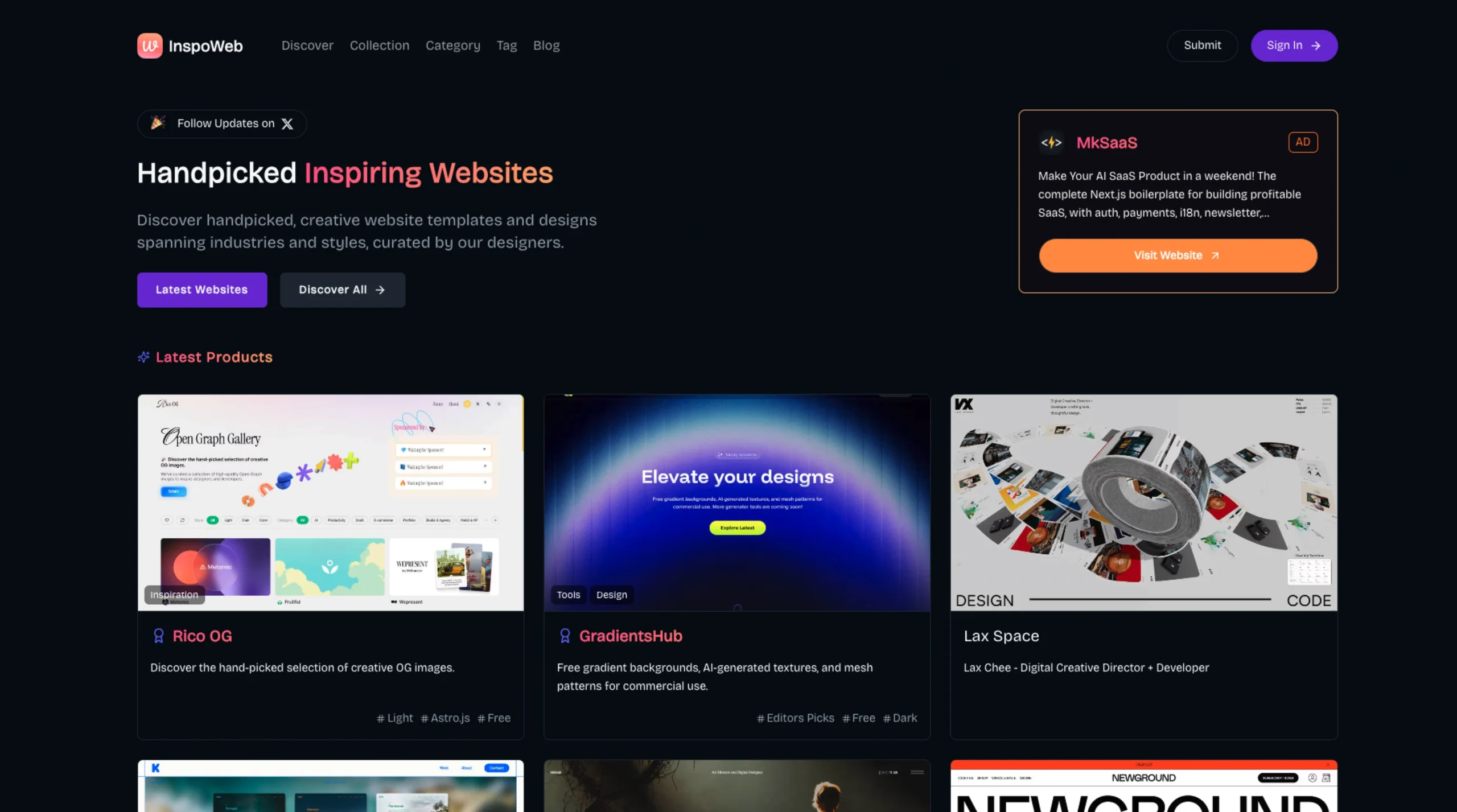 Inspoweb – Handpicked Inspiring Websites