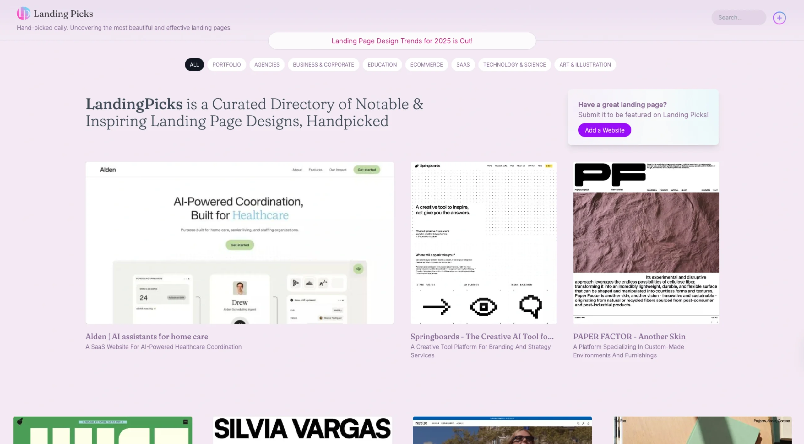 LandingPicks – Curated Directory Of Landing Pages