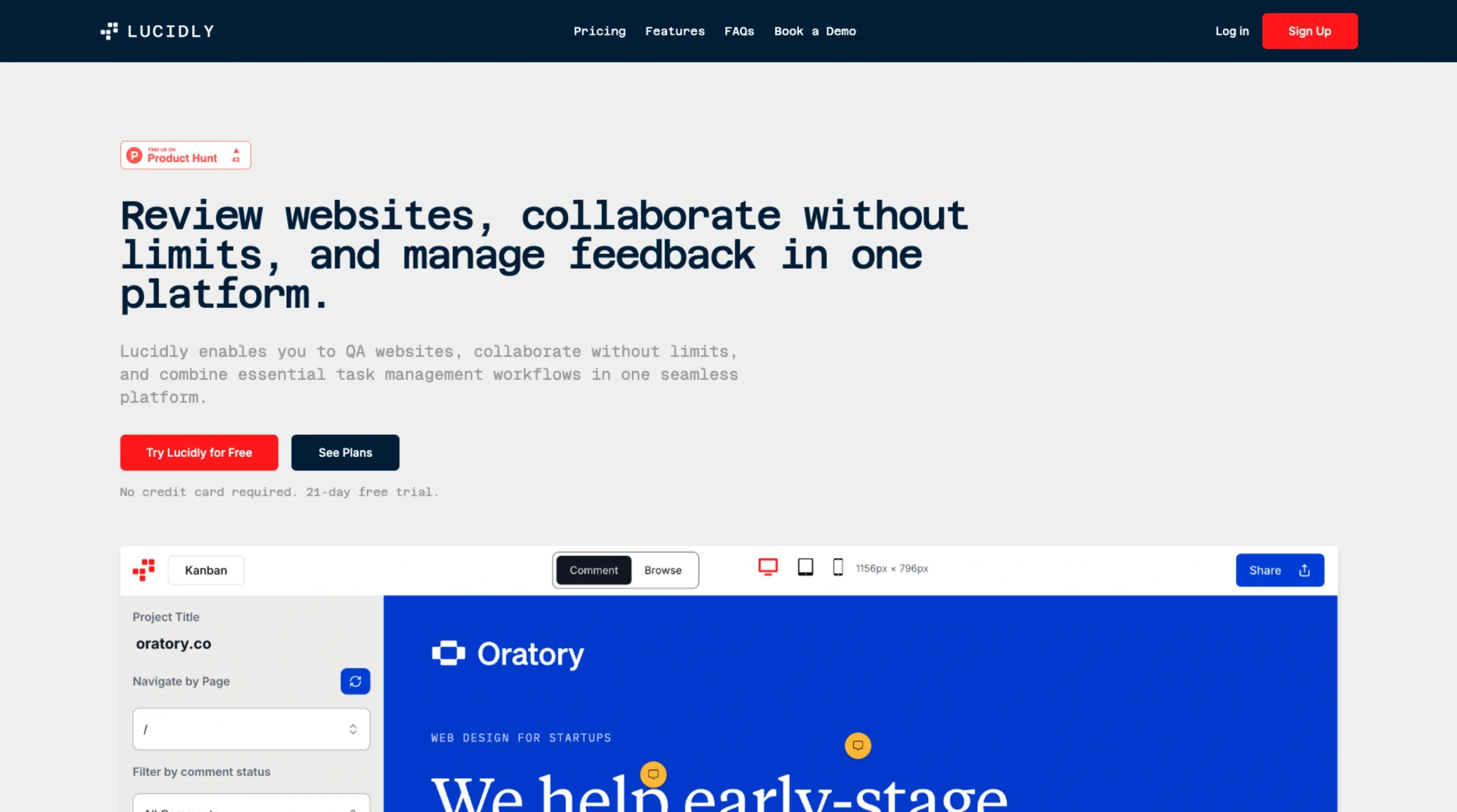 Lucidly – Review Websites, Collaborate & Manage Feedback