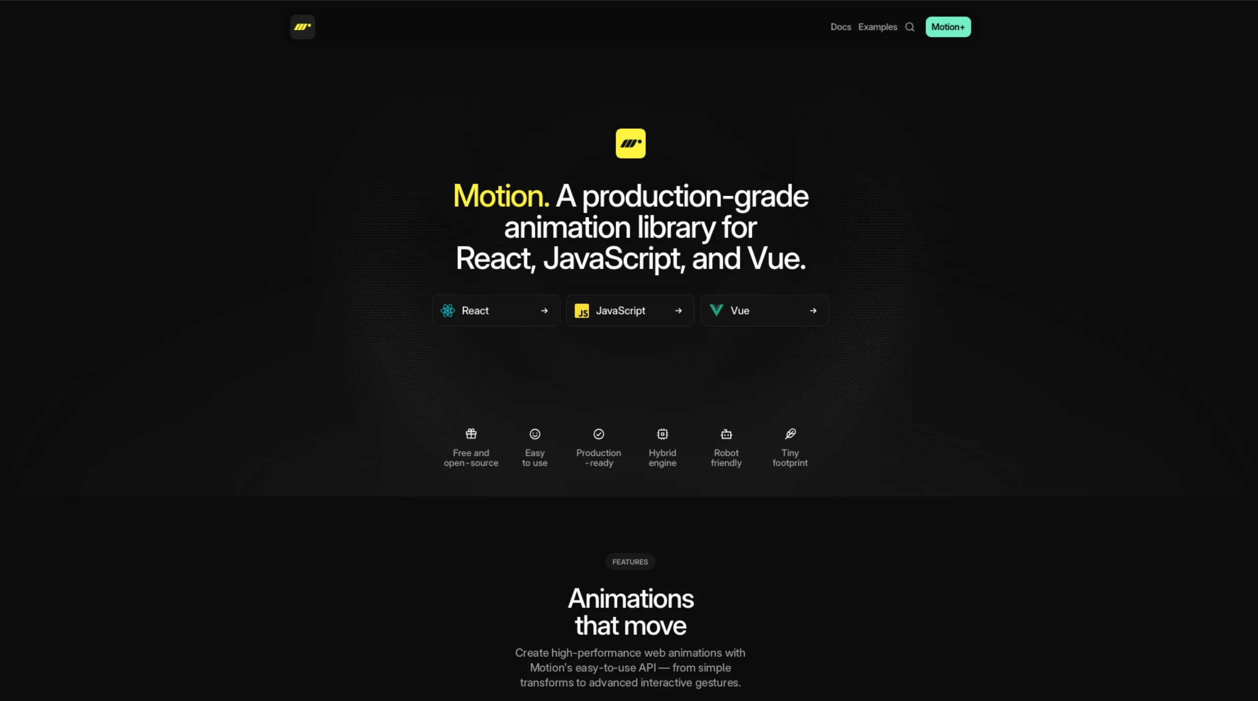 Motion Dev  -Browse Free & Premium Pre Built Motion Examples