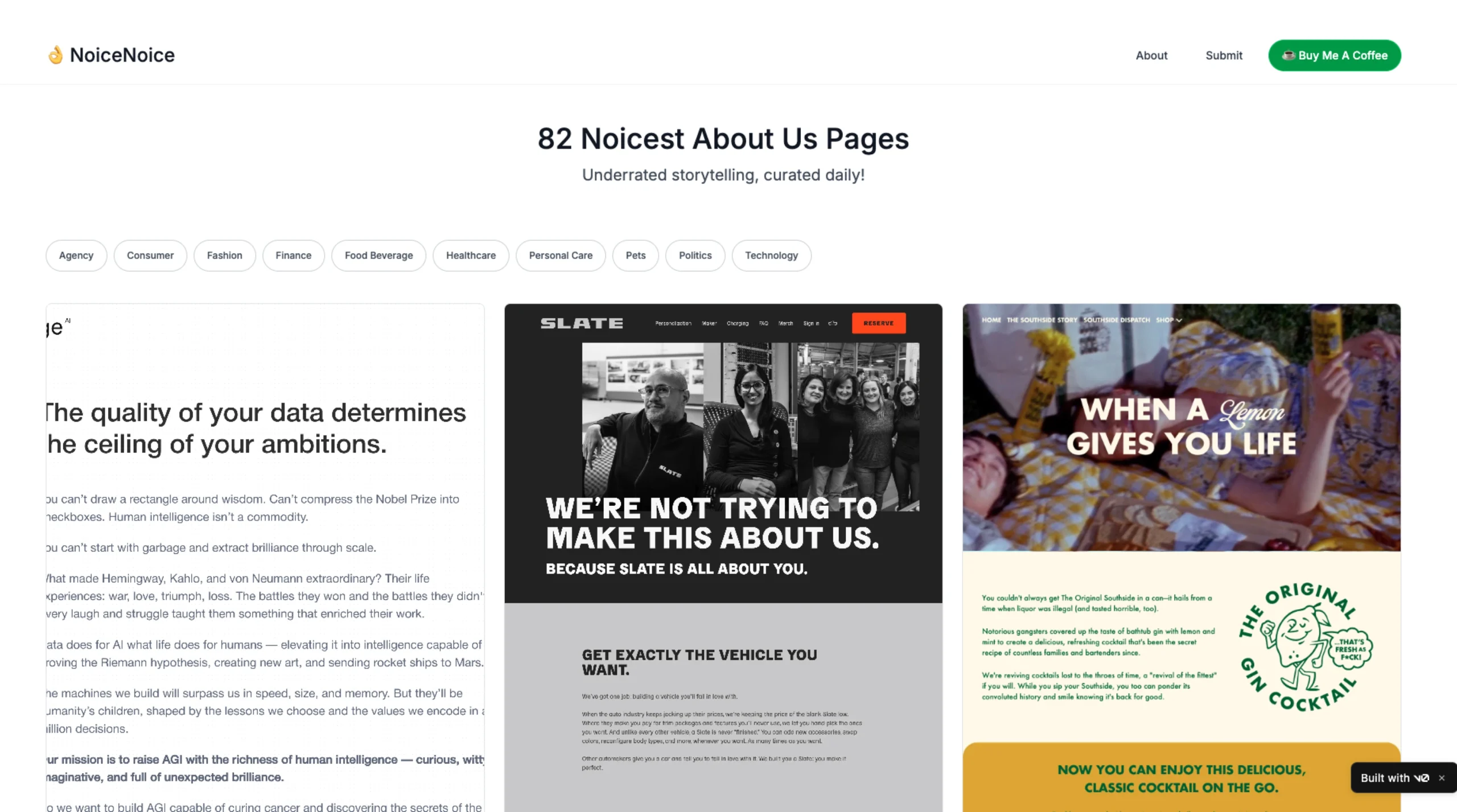 Noicenoice – About Us Pages  Curated Daily!