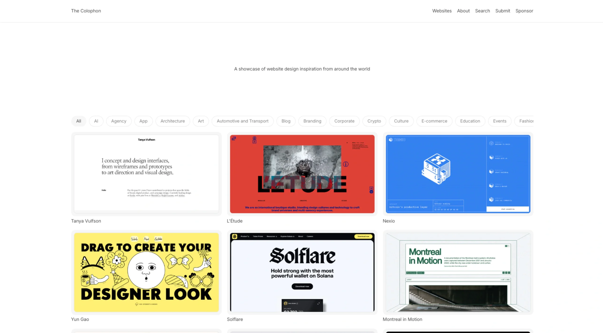 The Colophon – A Global Showcase Of website Design Inspiration
