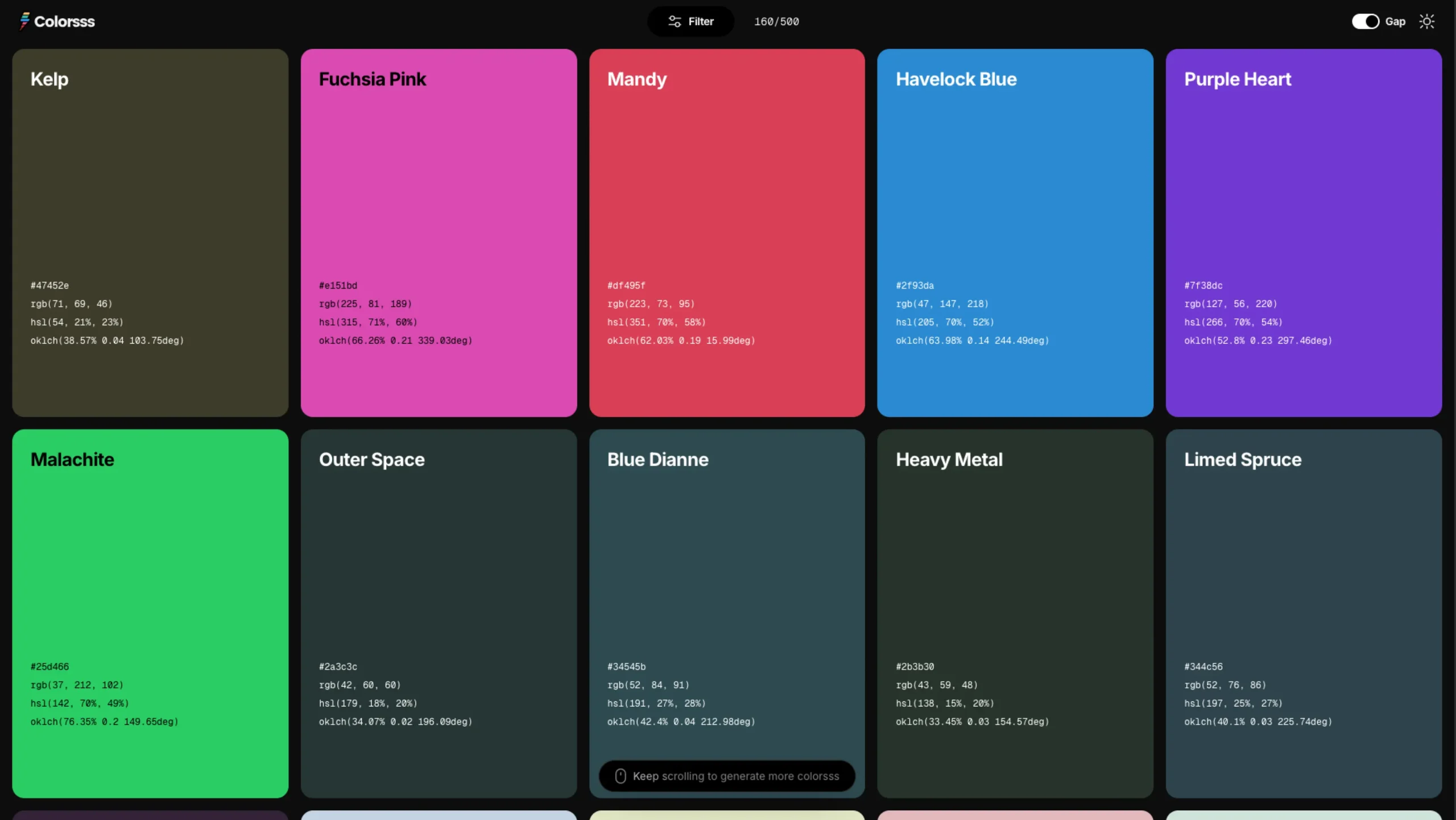 Colorsss – Library Of Modern Color Palettes