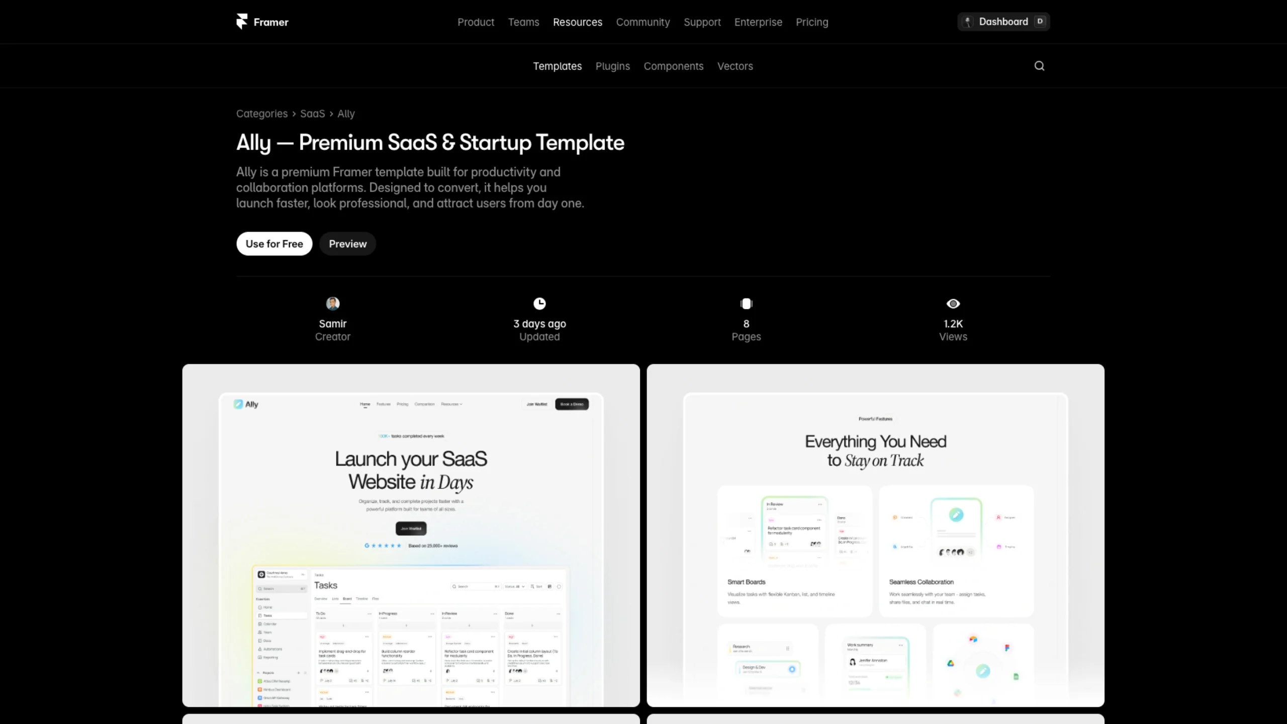 Ally – Premium Template for SaaS & Startups