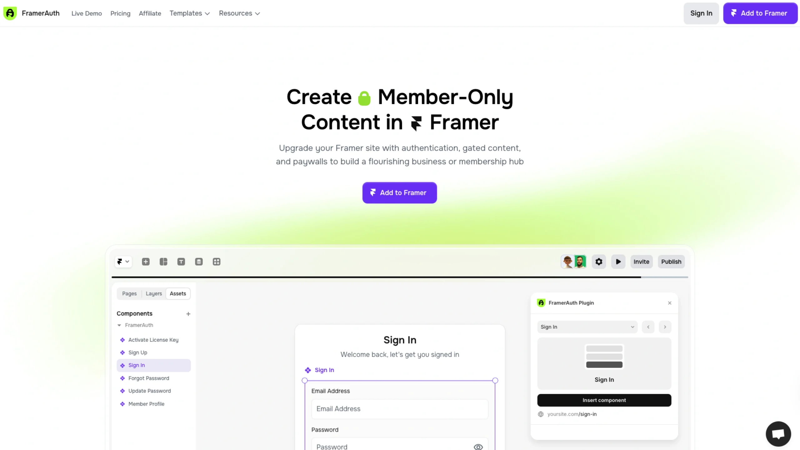 FramerAuth – Turn Your Framer Site into a Membership Business