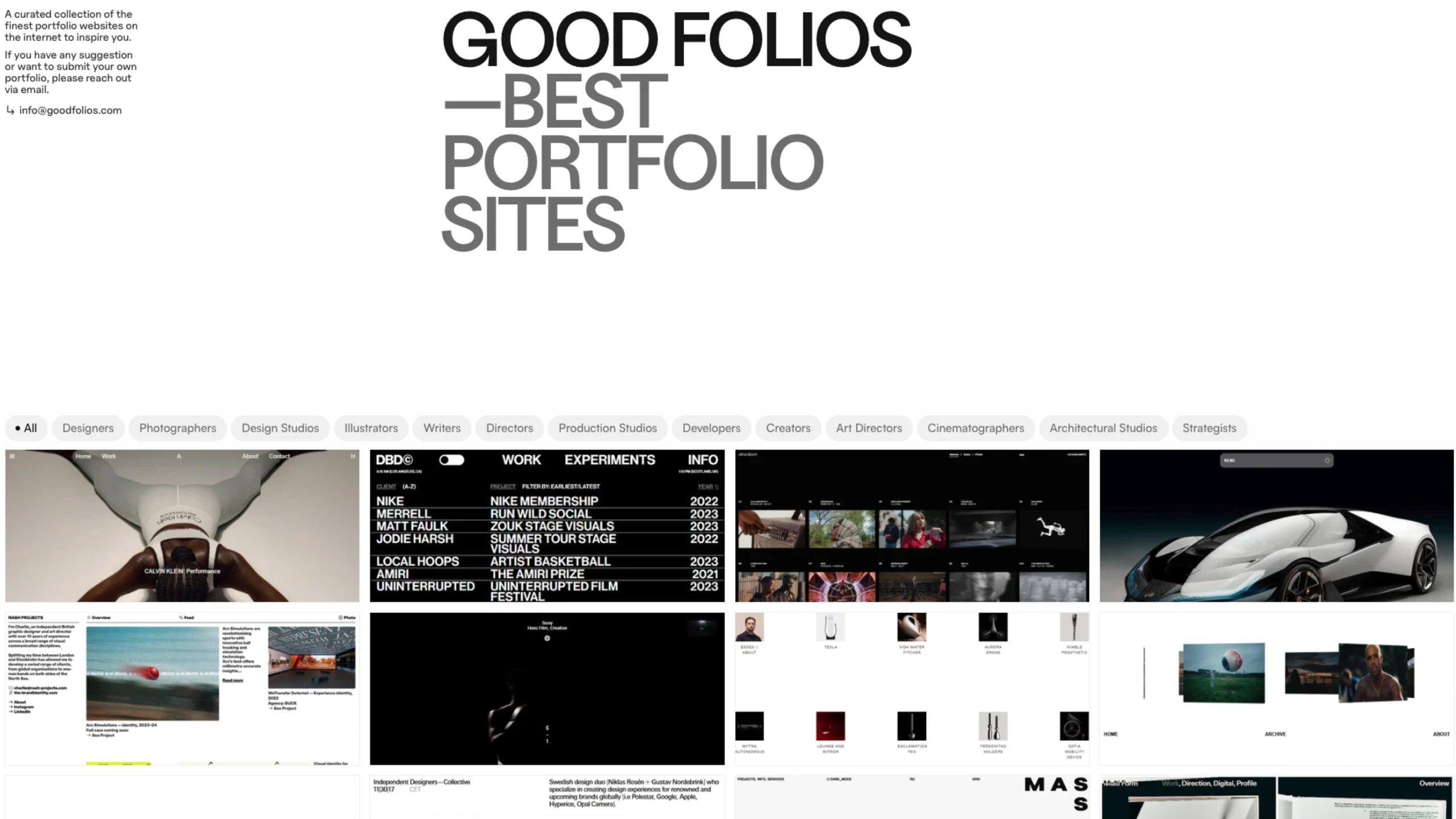 Goodfolios – A Curated Collection Of The Best Portfolio Sites