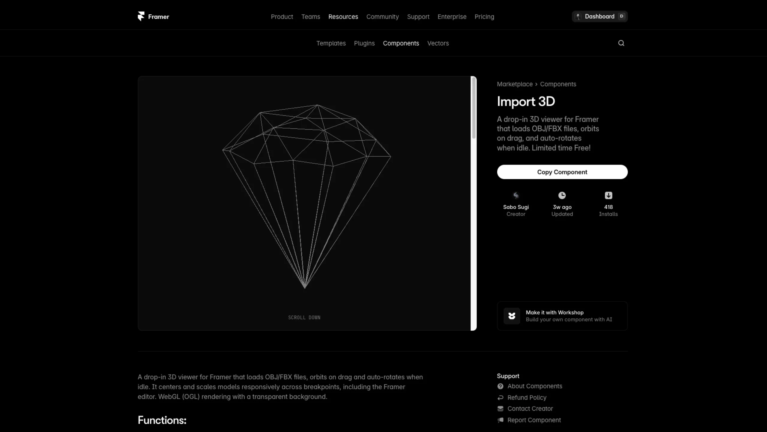 Import 3D – Framer Component