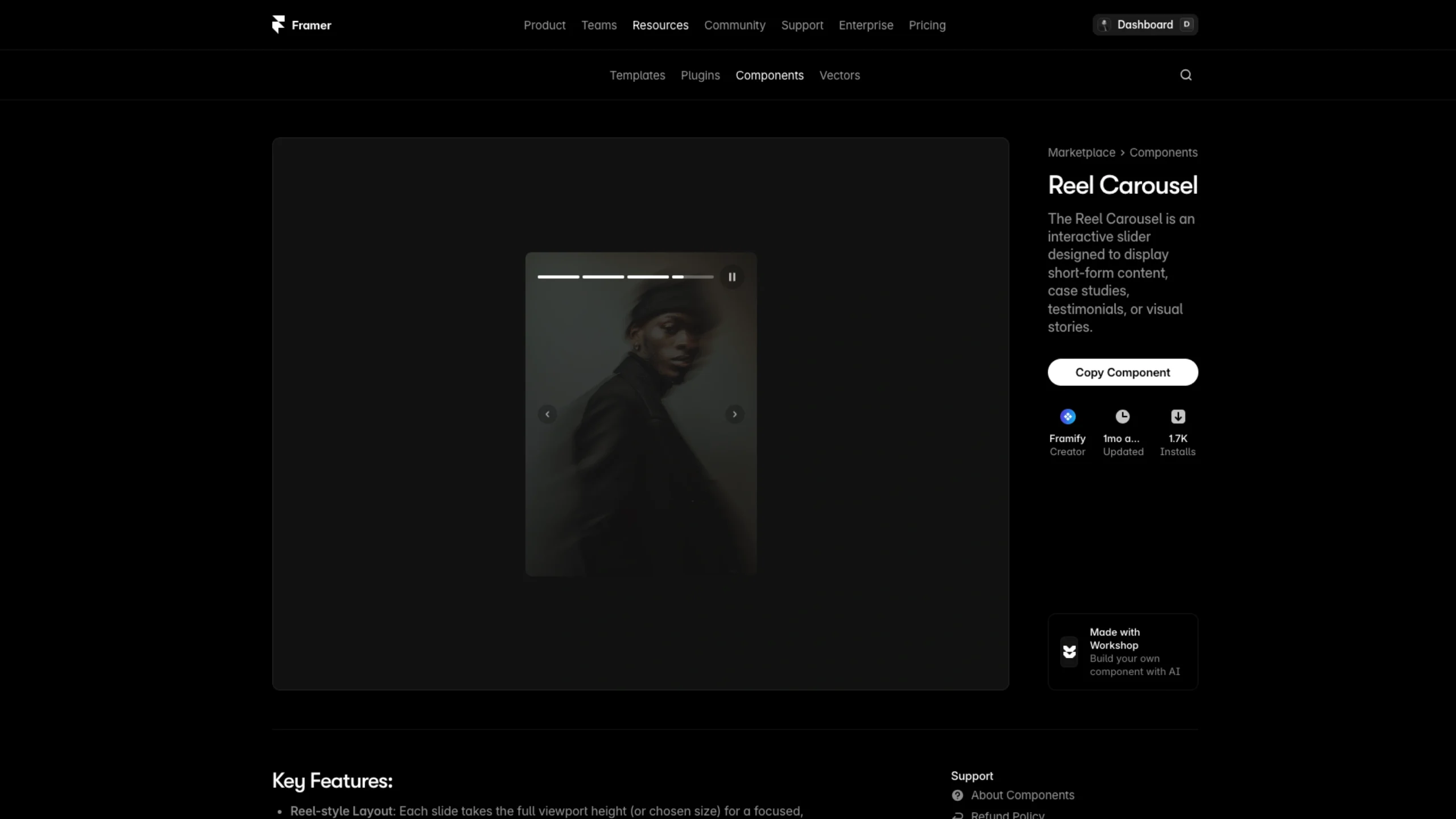Free Reel Carousel – Framer