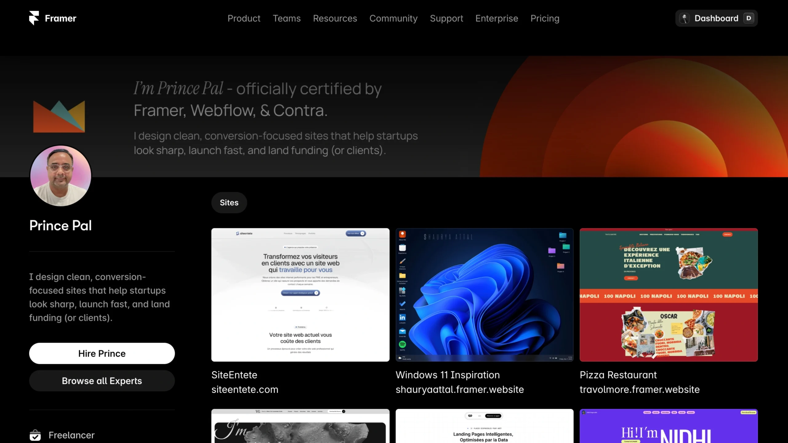 Prince Pal – Framer Portfolio
