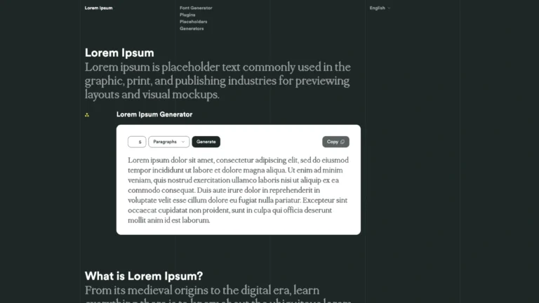 Lorem Ipsum Generator