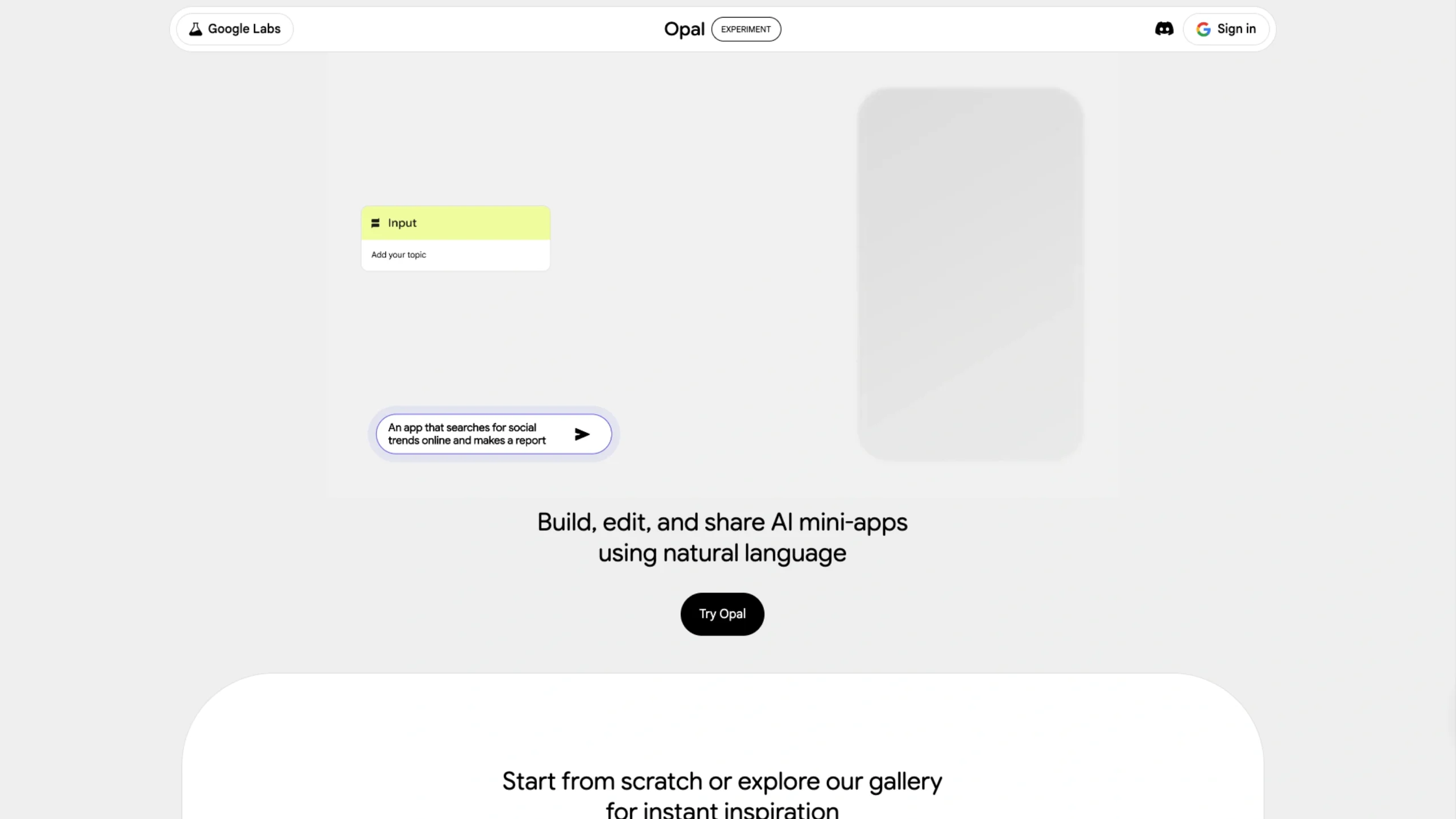 Opal – Build AI Mini-Apps Using Natural Language