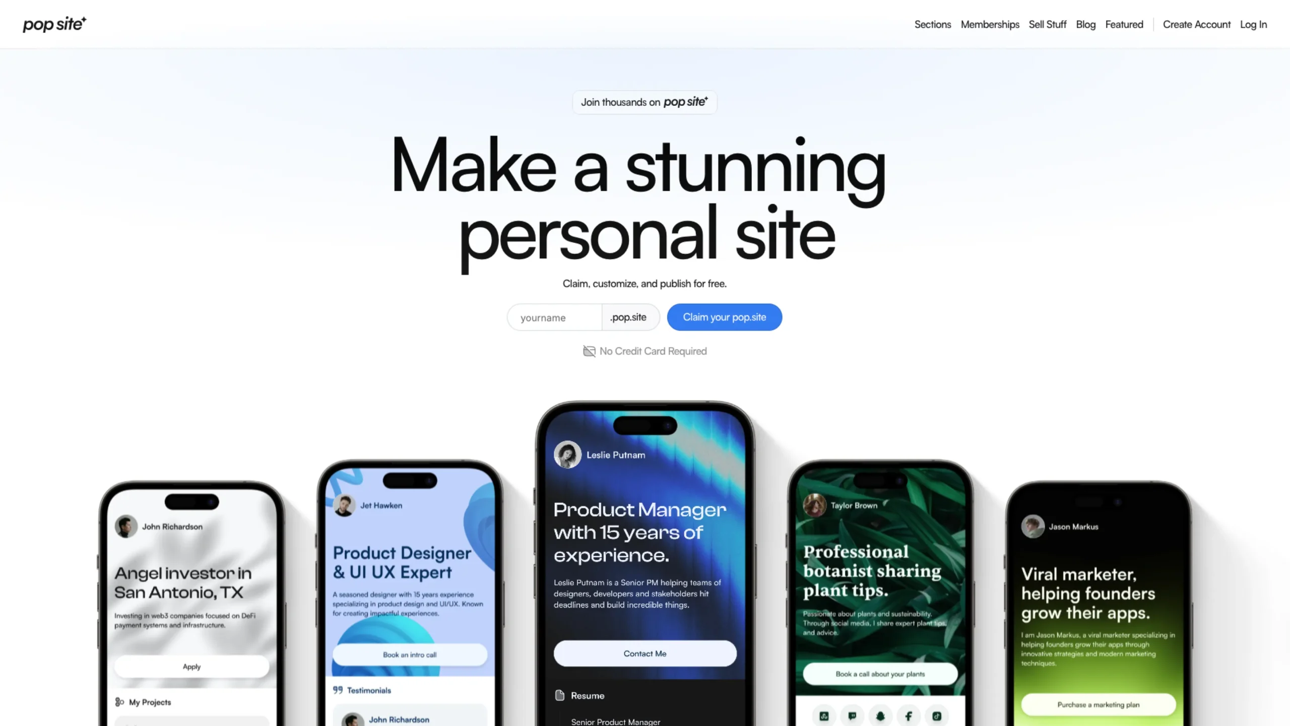 Pop Site – Free Personal Site Builder & Linktree Alternative
