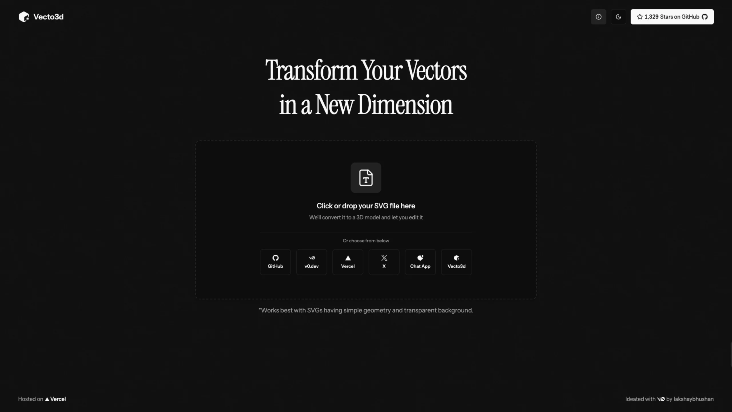 Vecto3D – Convert SVGs to 3D