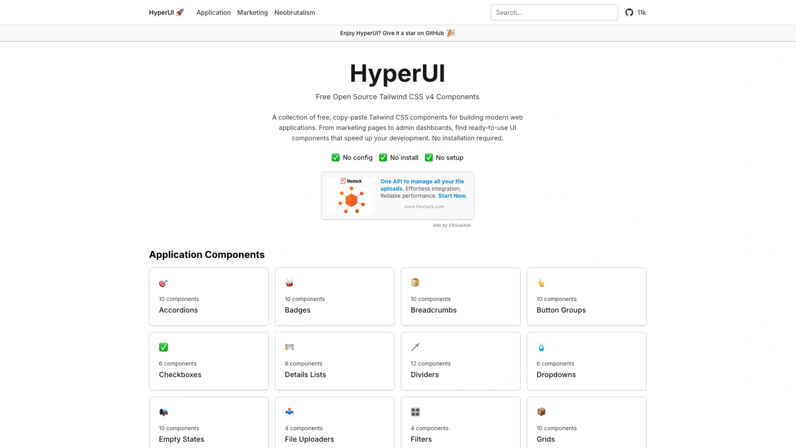 HyperUI – Open-Source UI Component Library