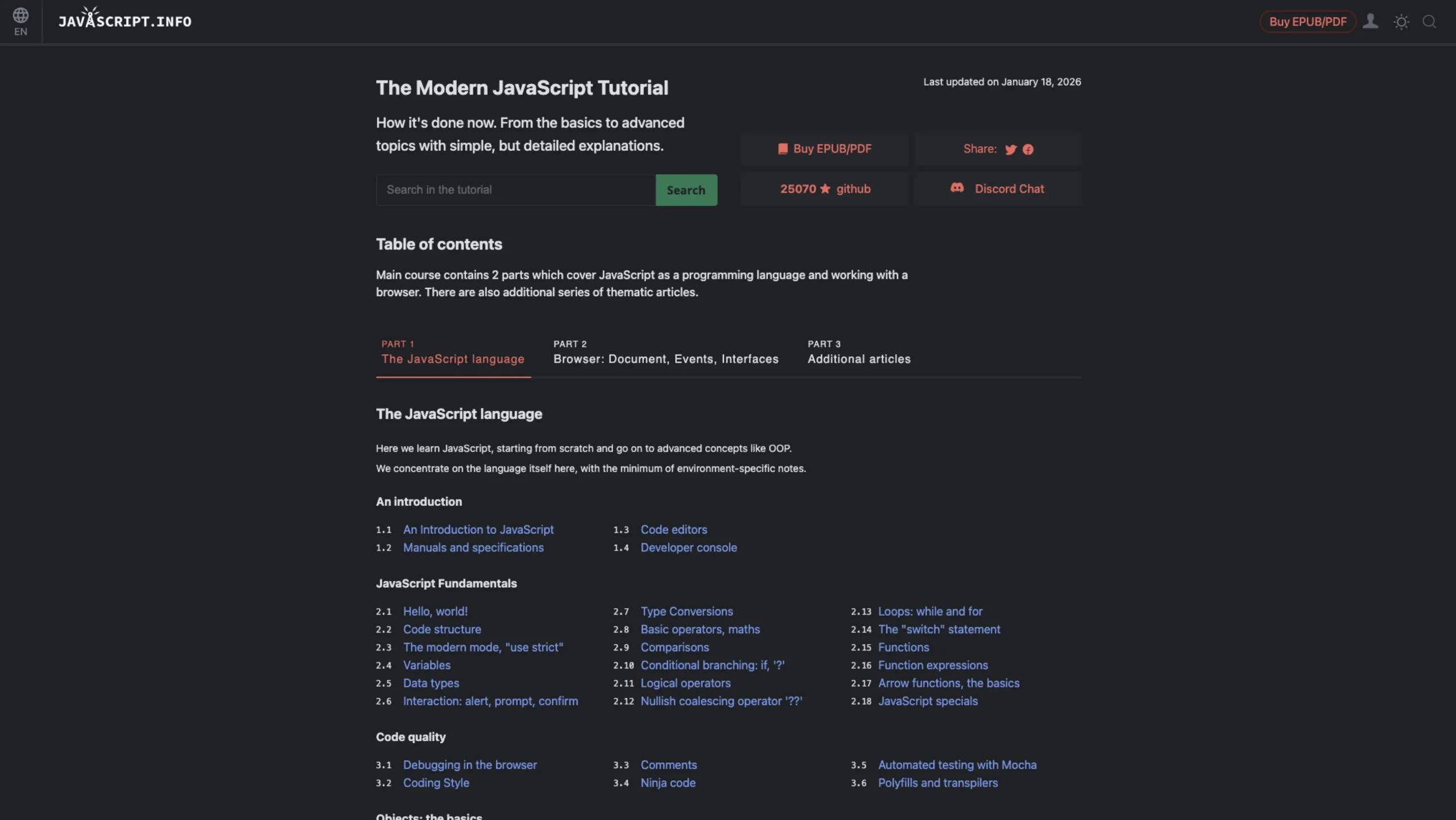 JavaScript – Modern Tutorials