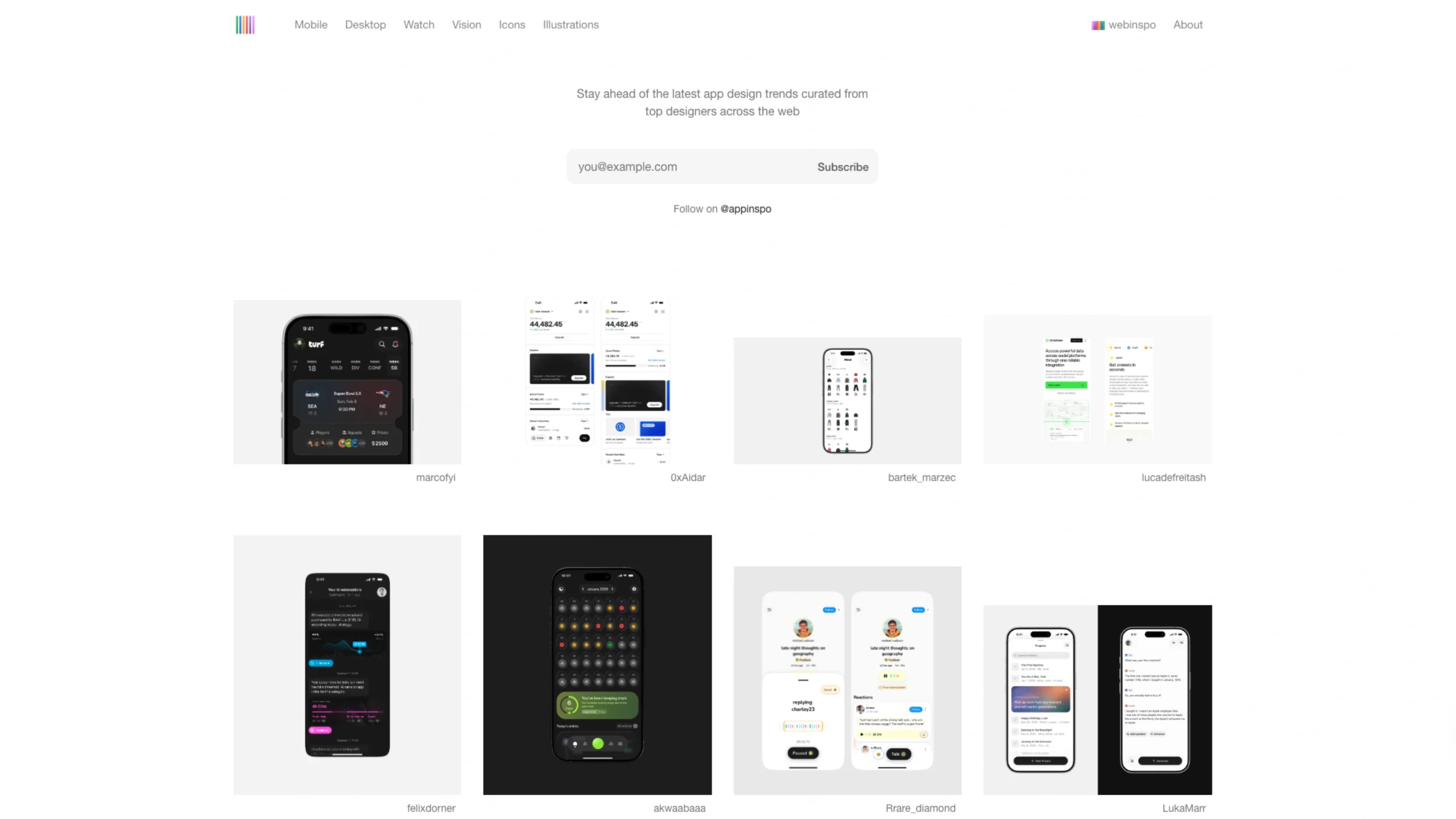 AppInspo – Visual Interface Design Inspiration