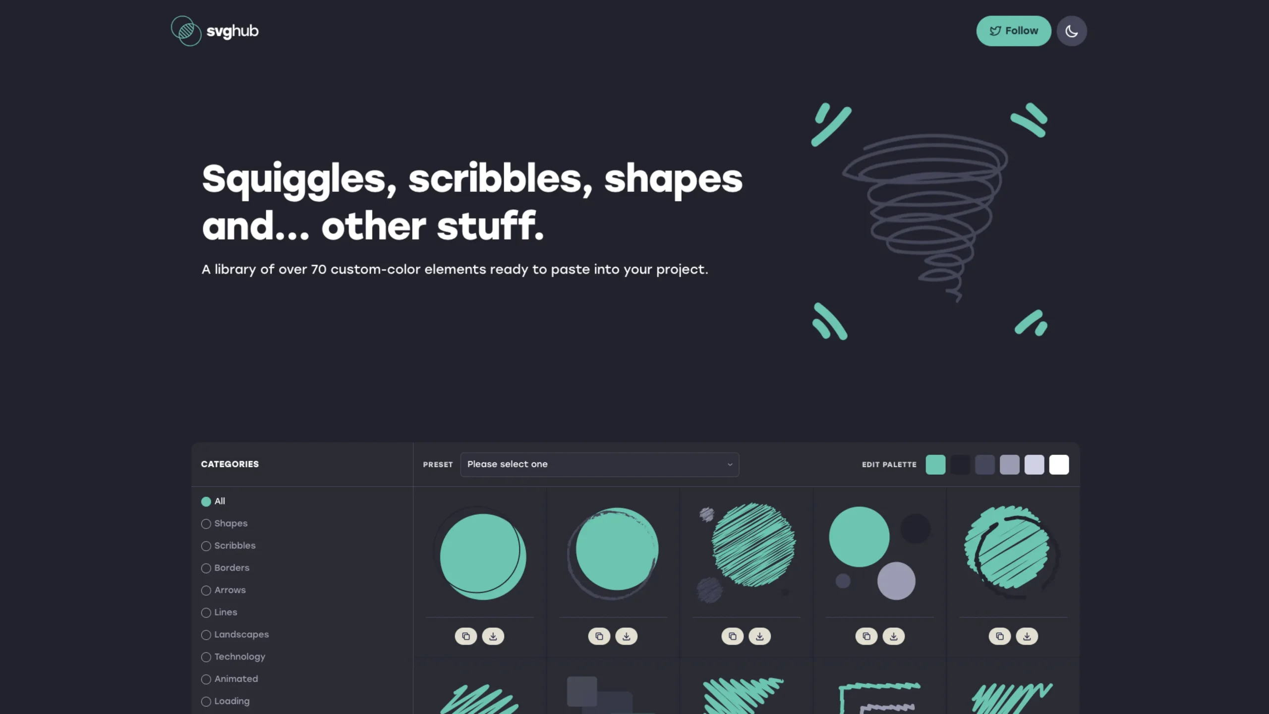 SVGHub – Squiggles, Scribbles & Shapes