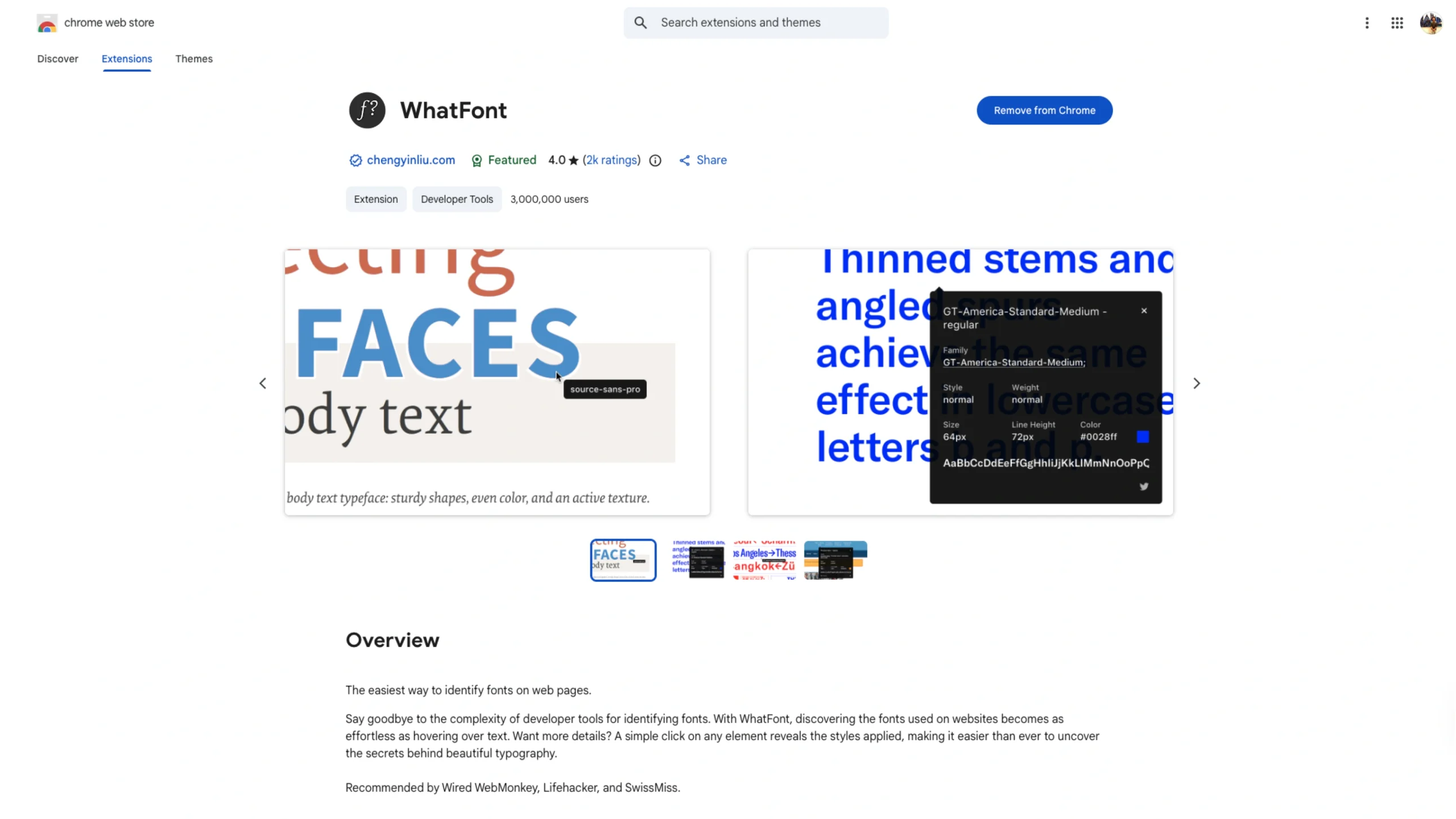 WhatFont – Chrome Browser Extension