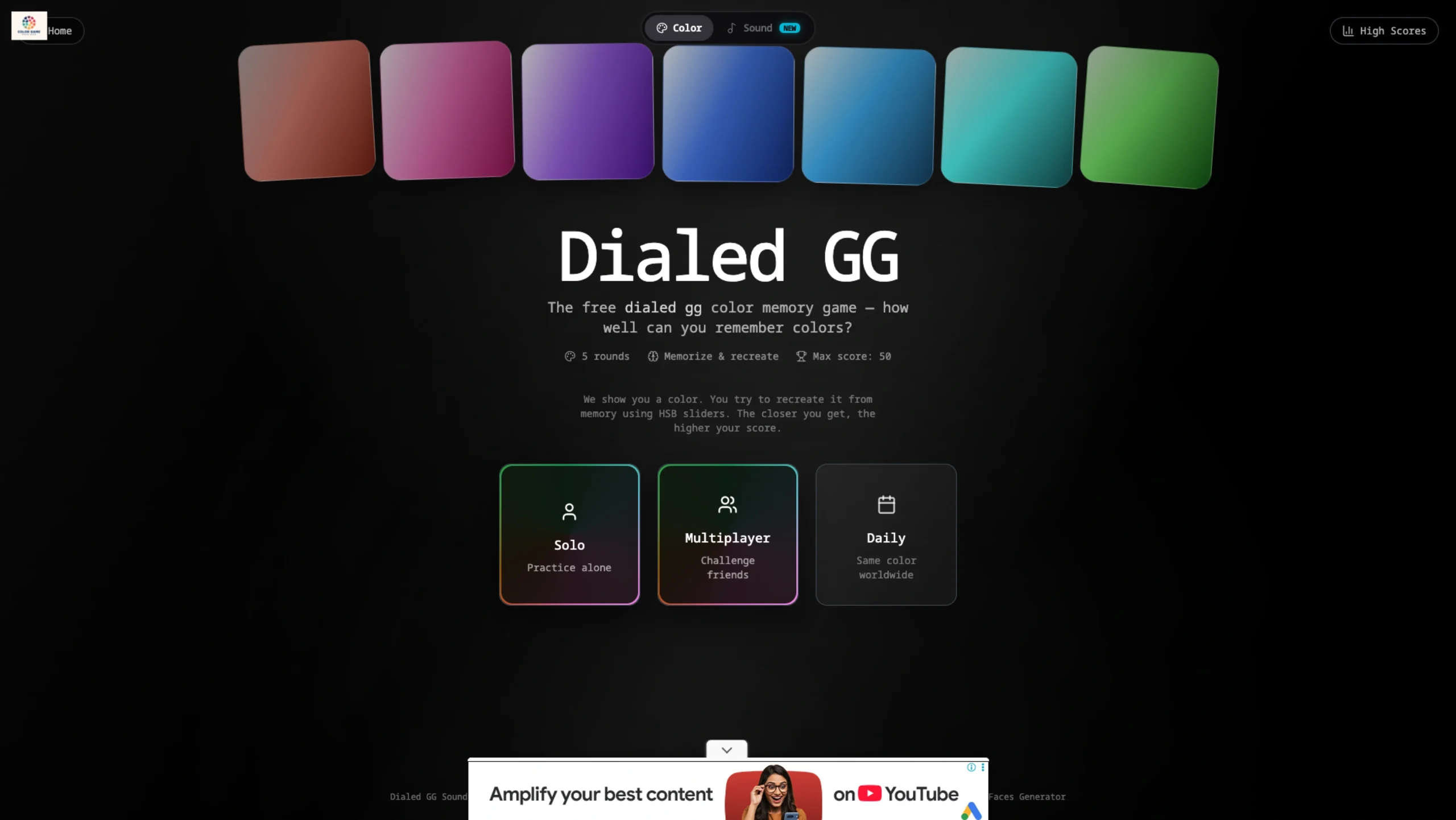 Dialed GG — The Color Memory Challenge 🎨
