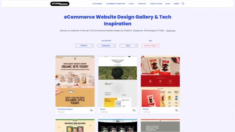 Ecomm Design – eCommerce Website Inspo Gallery
