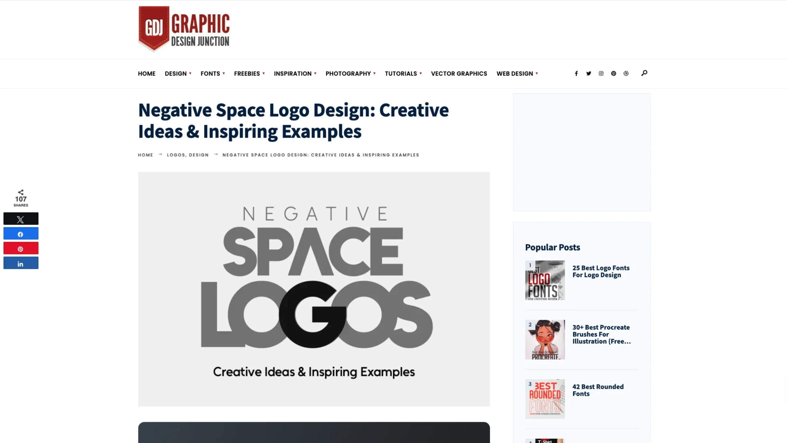 Graphic Design Junction — Negative Space Logo Design
