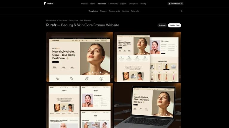 Purefz – Free Framer Template