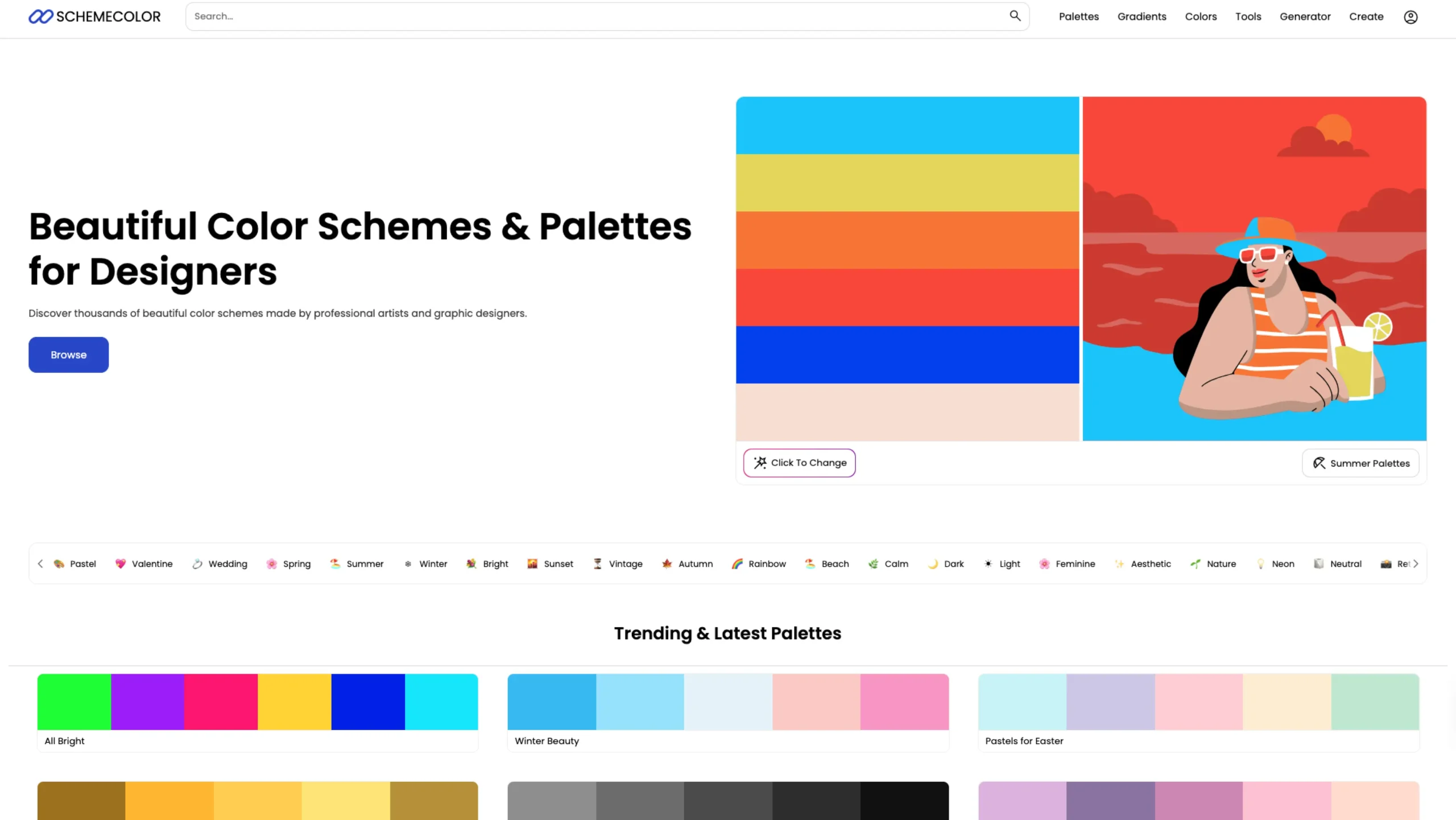 SchemeColor – Beautiful Color Schemes & Palettes for Designers
