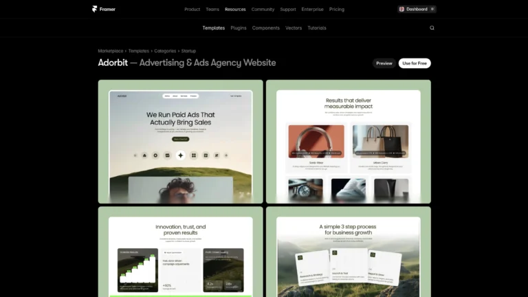 Adorbit – Free Framer Template