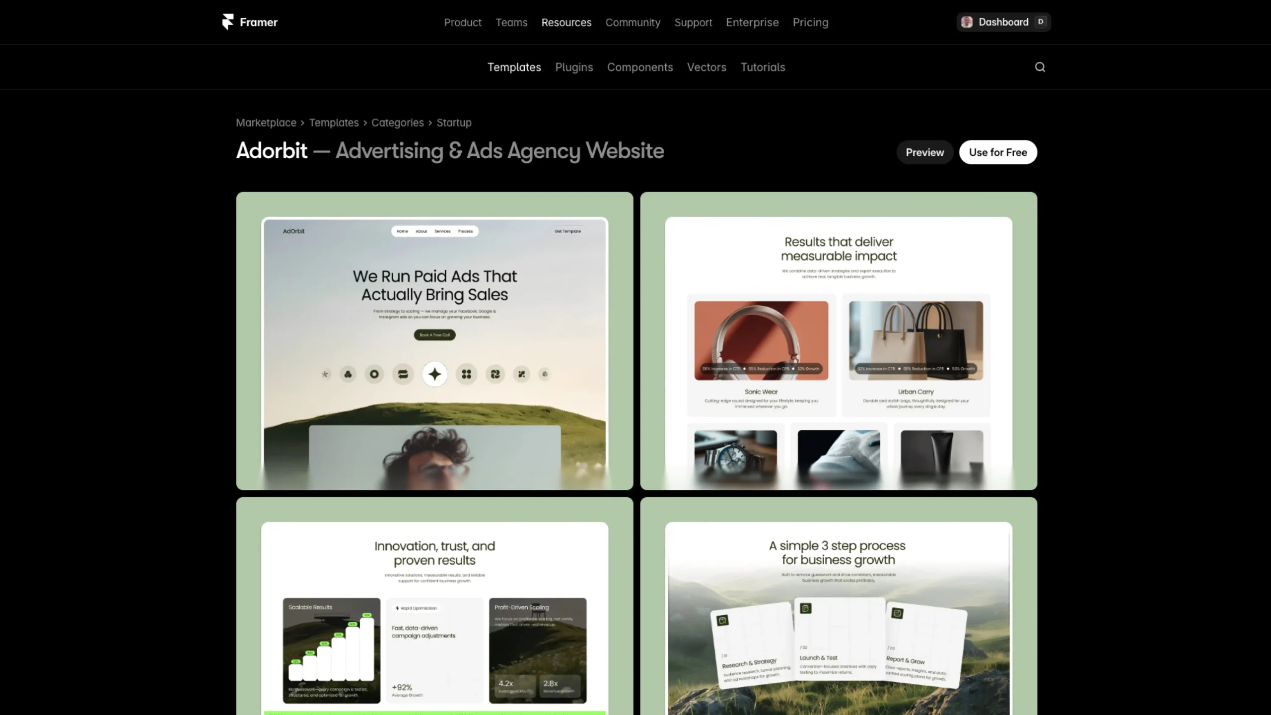 Adorbit – Free Framer Template
