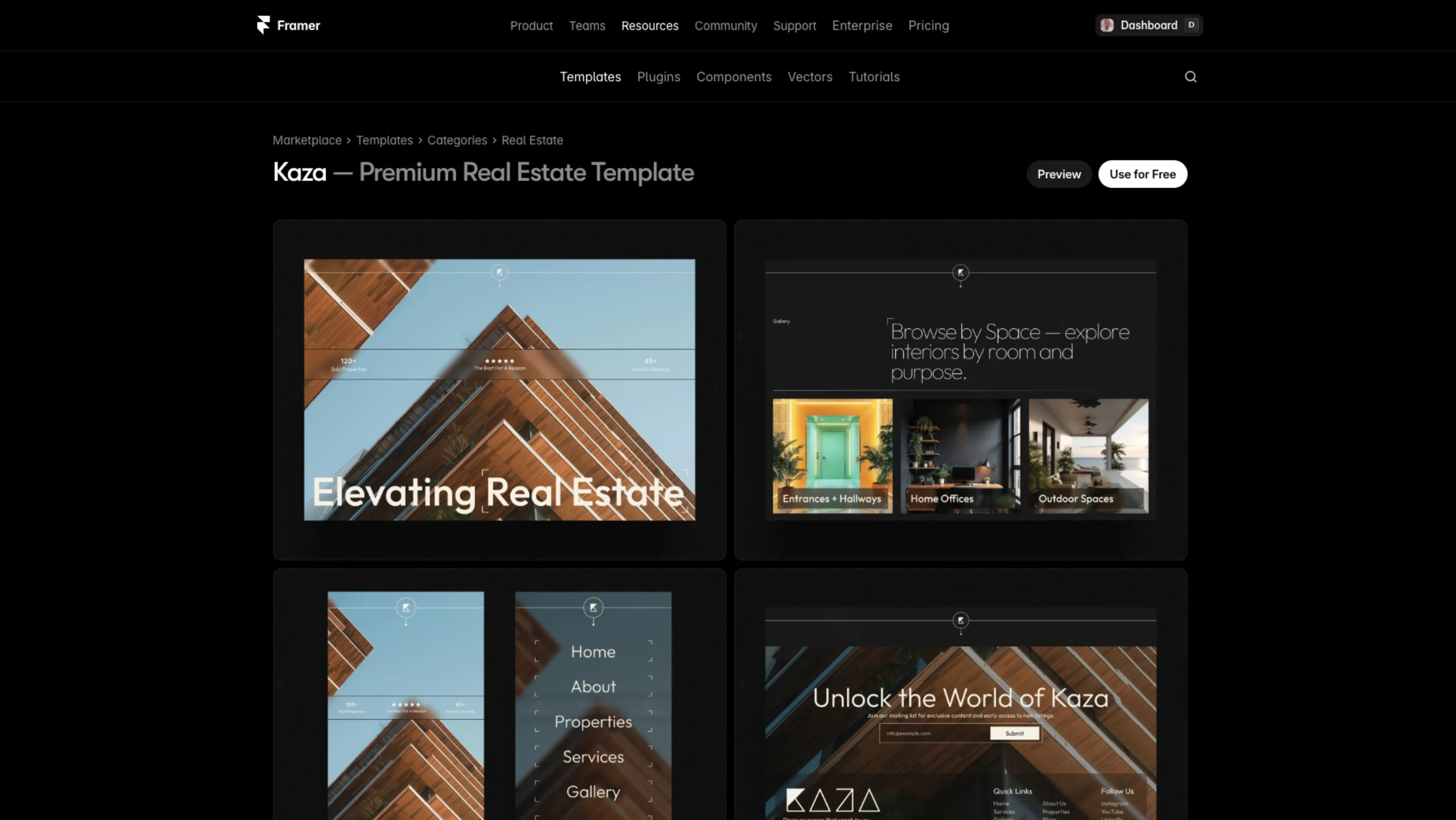Kaza – Free Framer Template