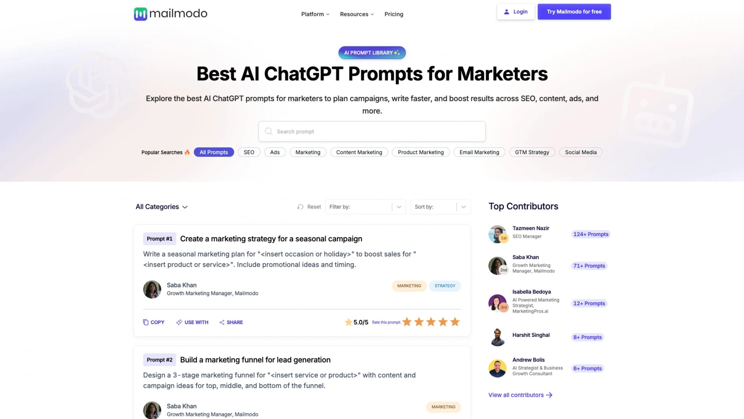 Mailmodo – AI Prompts Library