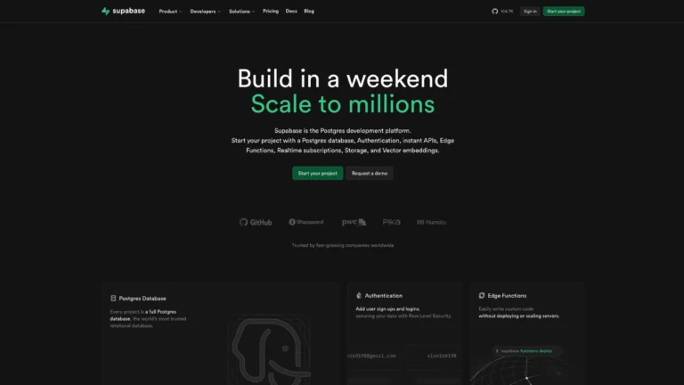 Supabase – Postgres Development Platform