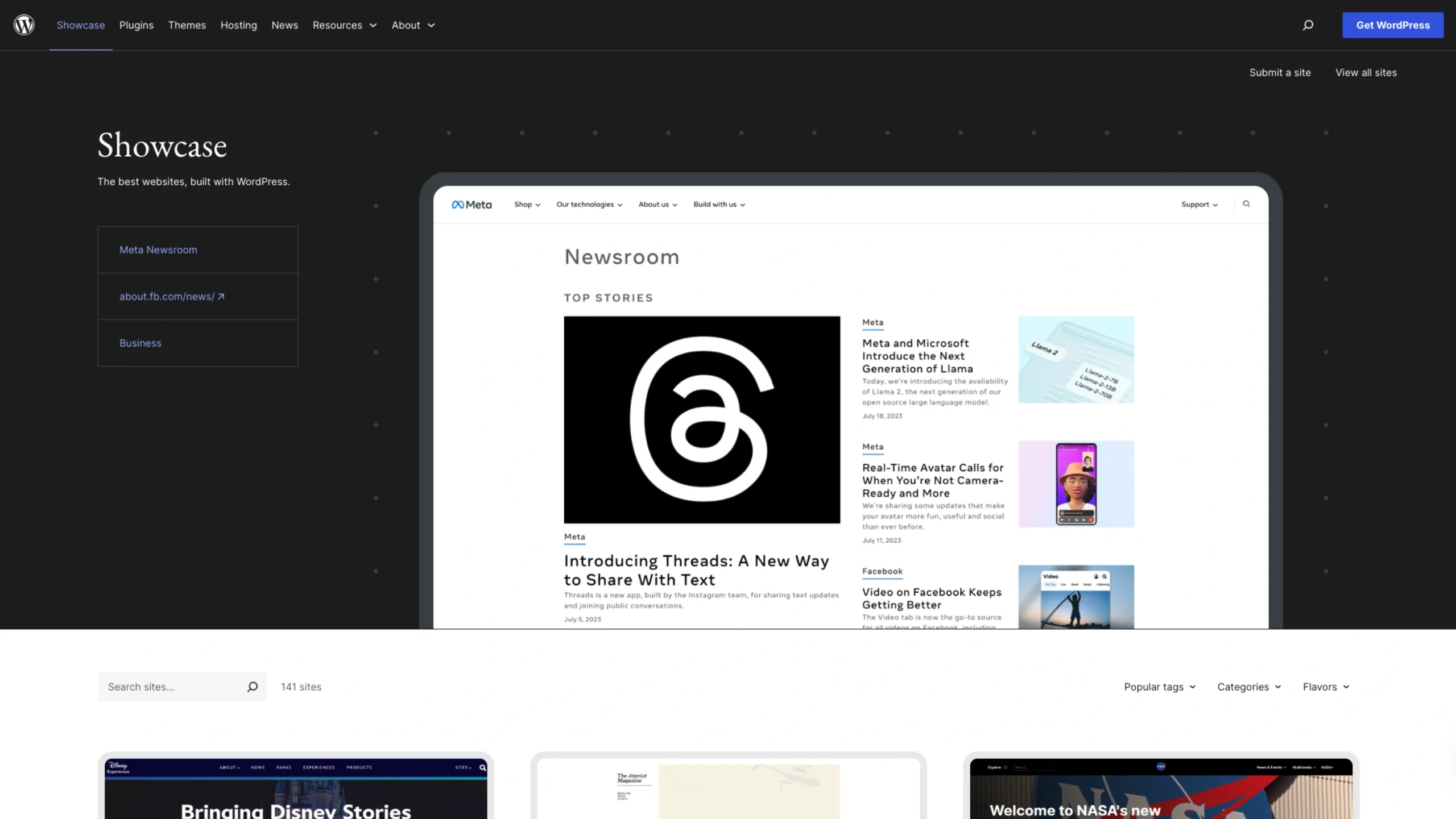 WordPress Showcase