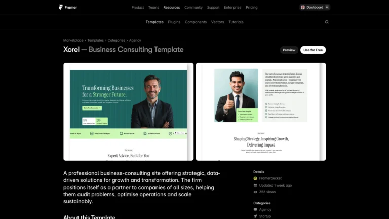 Xorel – Business Consulting Framer Template