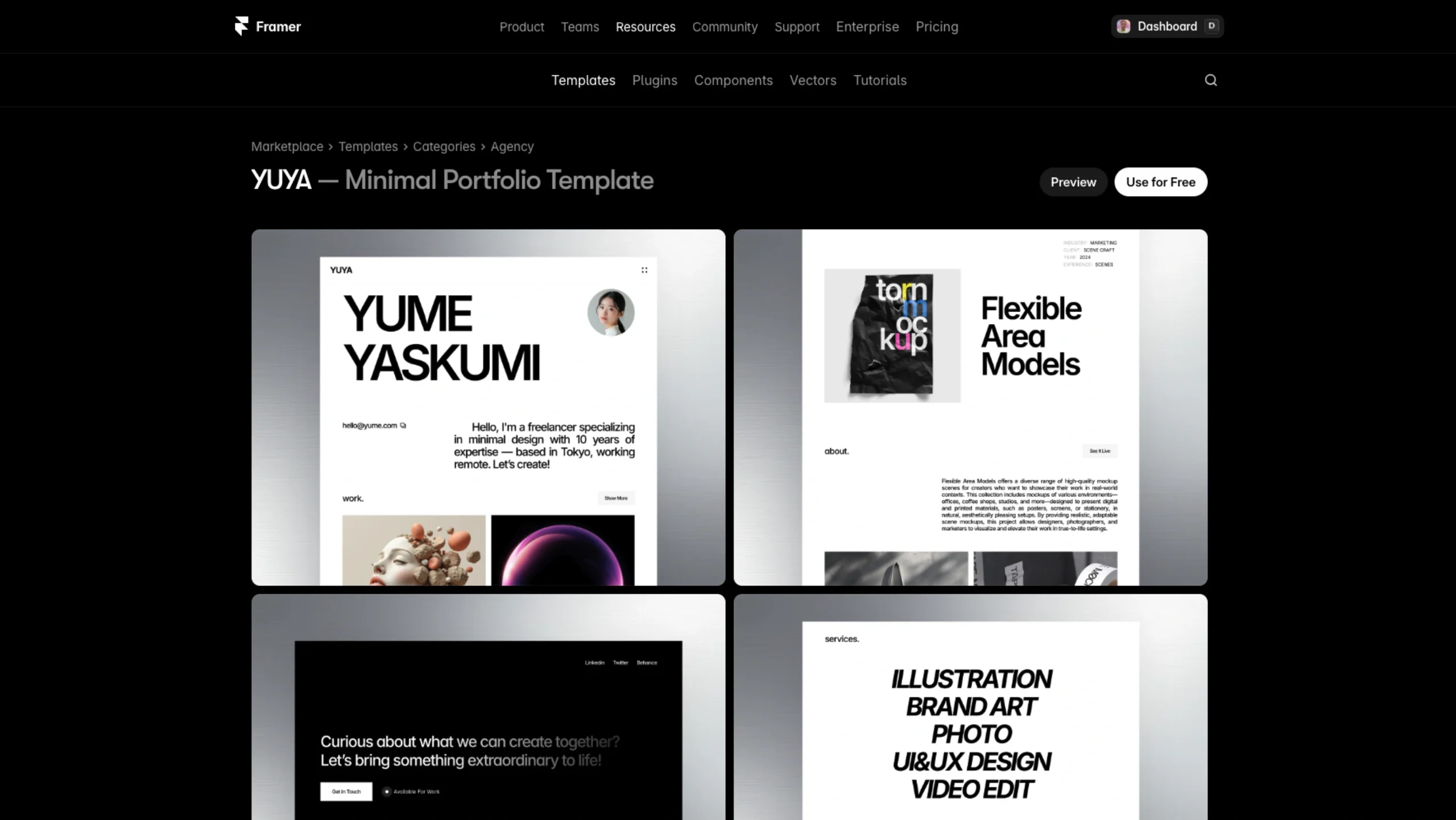 YUYA – Framer Template