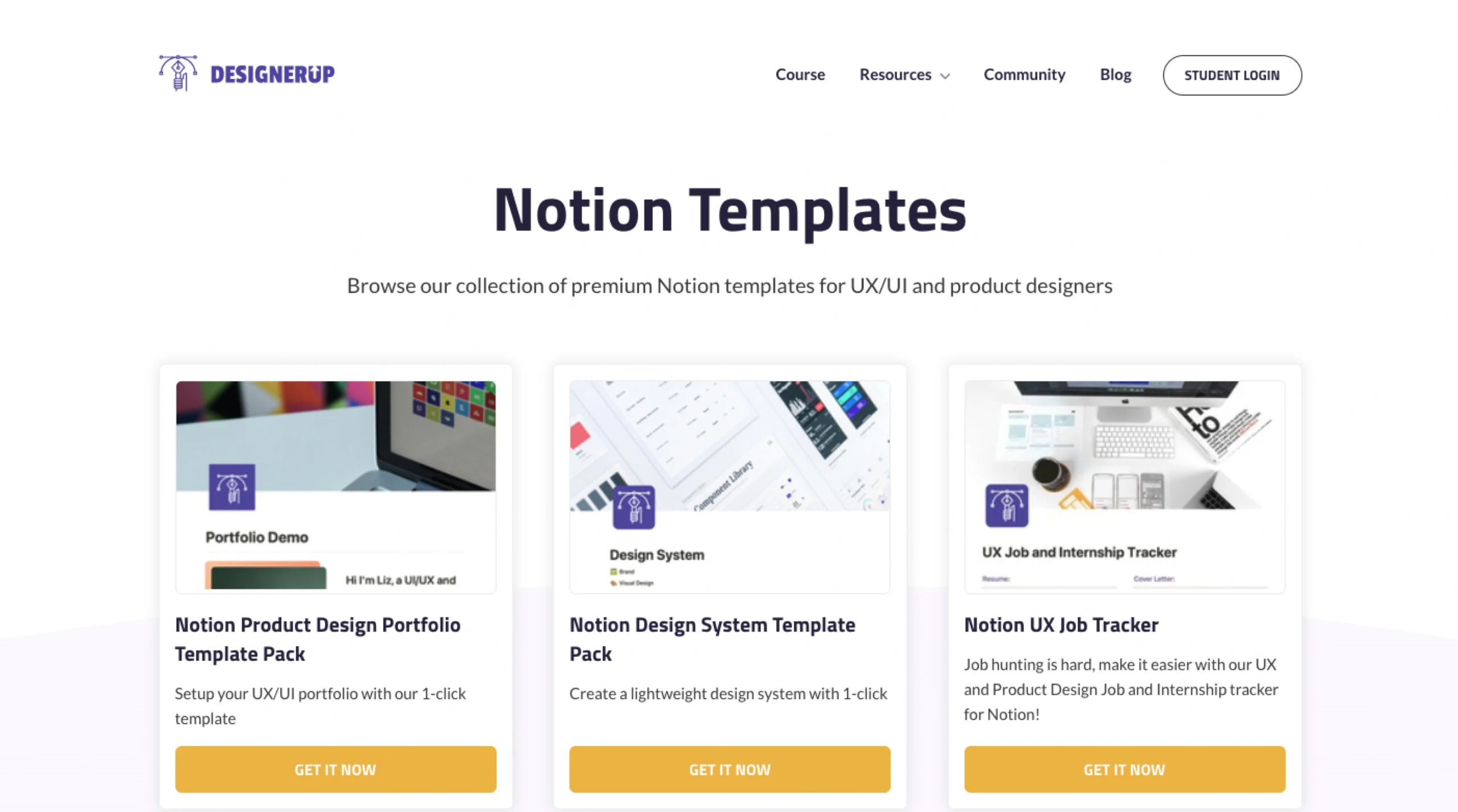 DesignerUp Notion Templates