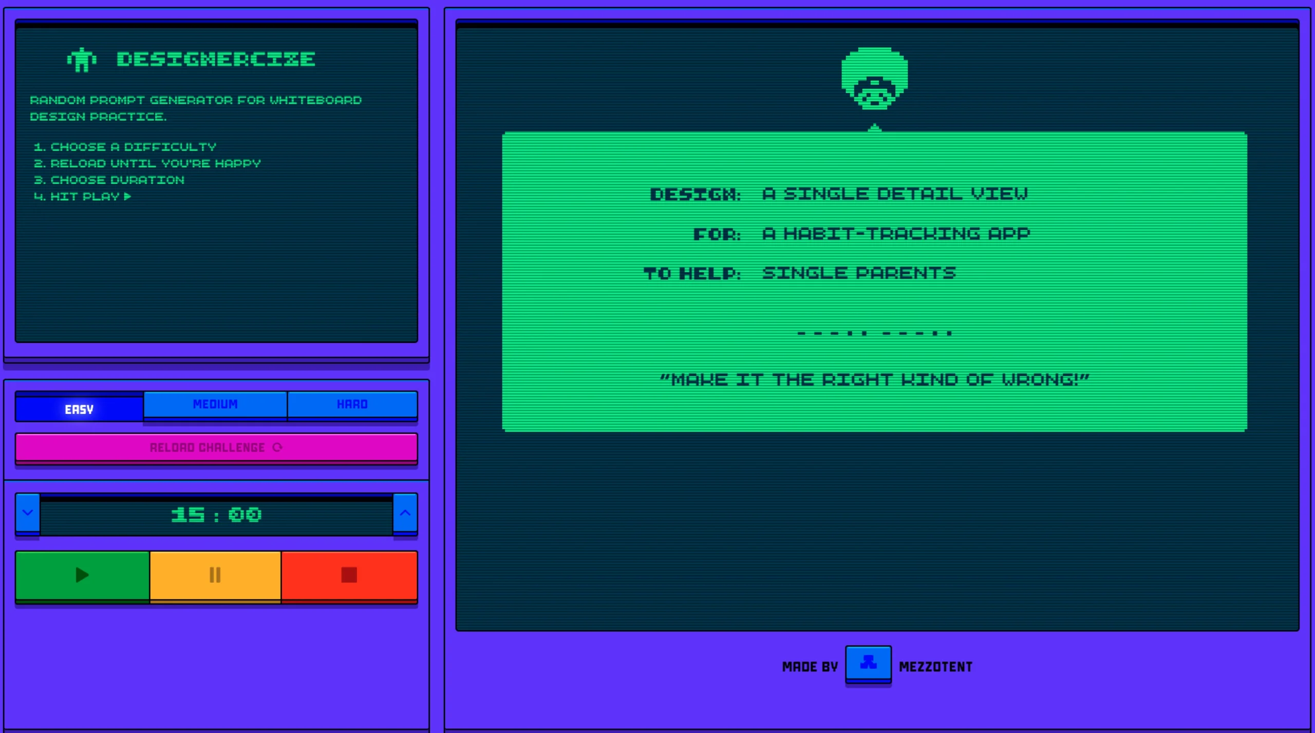 Designercize – Free Design Challenge Generator
